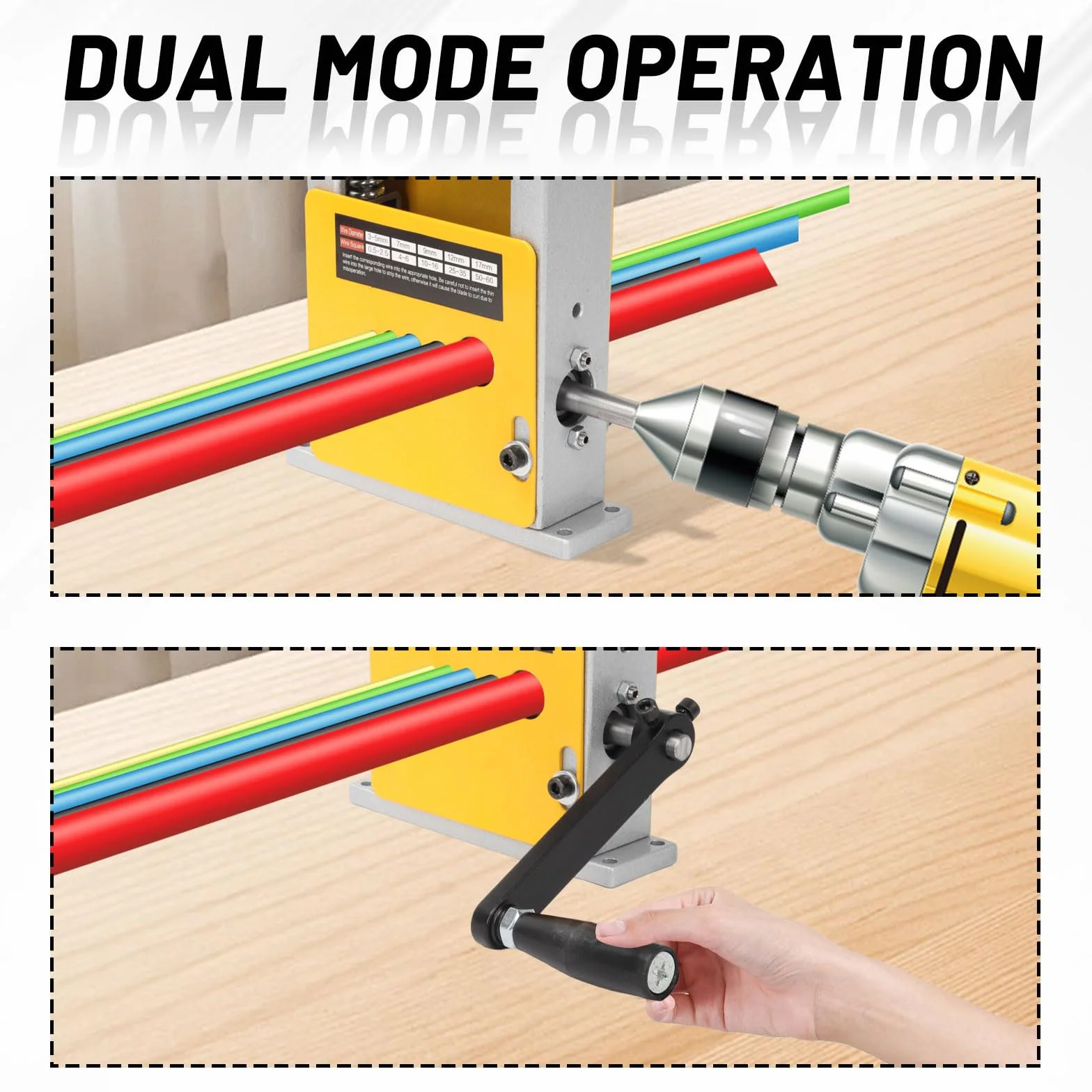 Qivine Spellacavi Manuale Elettrico 6 Fori 3-17 mm Pinza Spelafili Elettricista a Manovella o Trapano