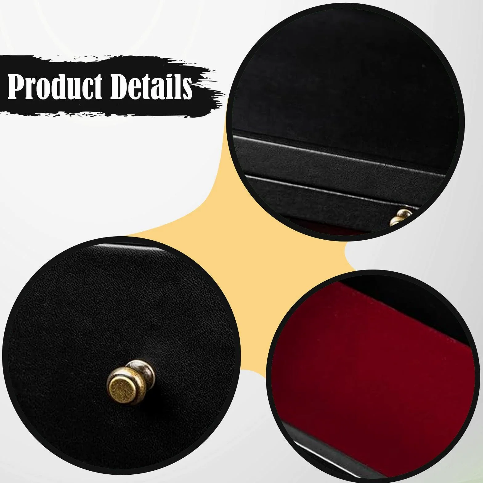 Organizer Cosmetici Contenitore Trucco Organizer Gioielli Moderna Legno con Pannello Acrilico per Camera Da Letto Bagno Regalo, Nero