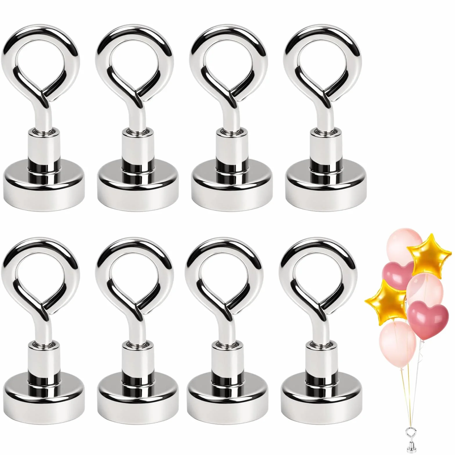 8 Pezzi Supporto Magnetico per Palloncini – Pesi Riutilizzabili per Palloncini a Elio – Base Magnetica per Feste, Matrimoni, Compleanni, decorazioni natalizie e pasquali