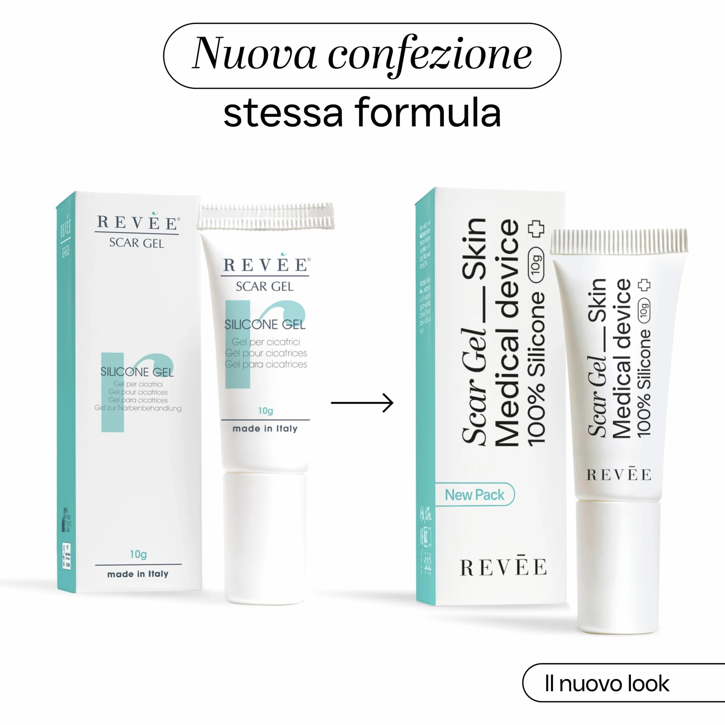 REVÉE Scar Gel 10g Crema Cicatrici Chirurgiche - 100% Silicone, Gel Topico per Cicatrici, Crema Cicatrizzante Ferite