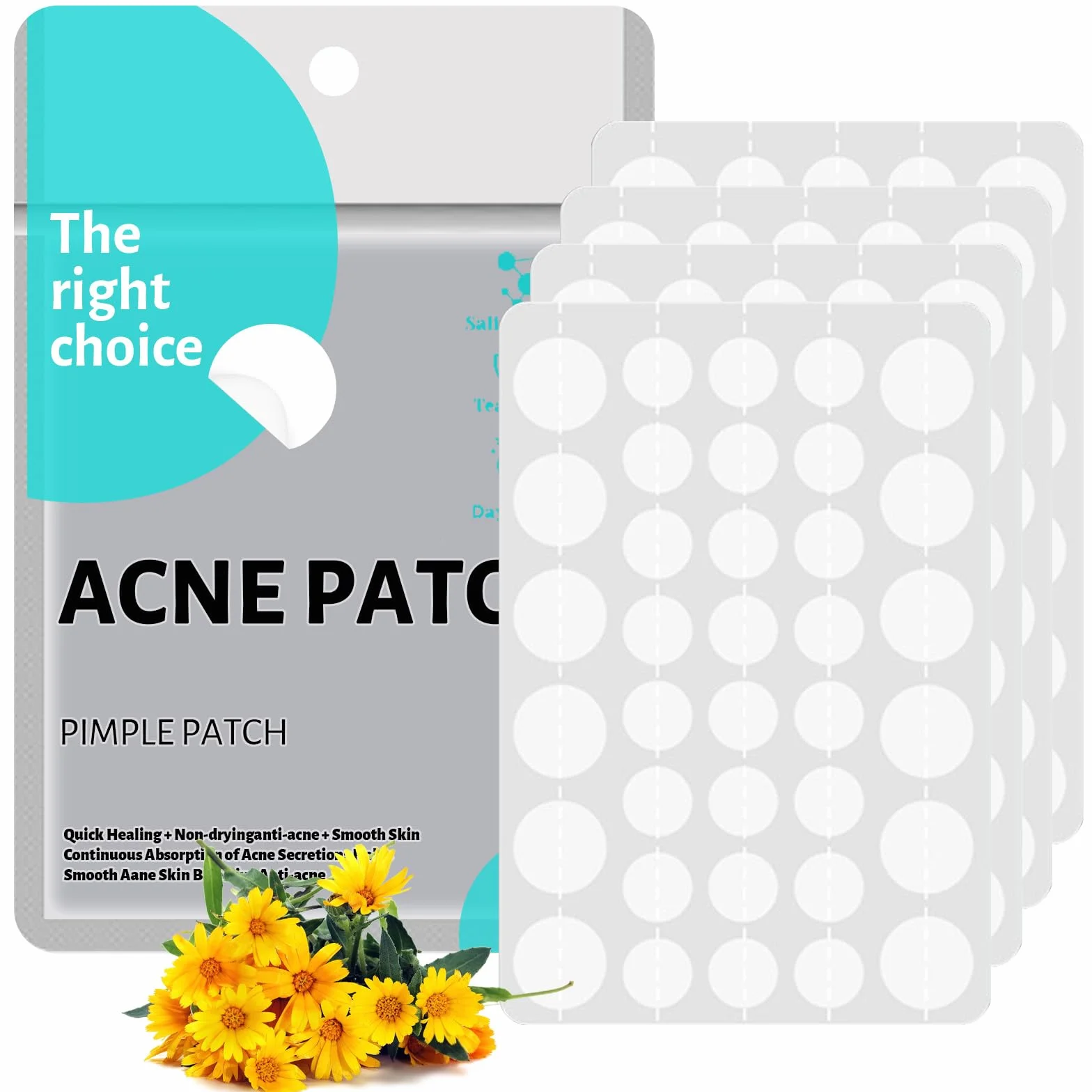 385 Pezzi Cerotti brufoli, Invisibili Cerotti Idrocolloidali, Con olio di Tea Tree e Centella Asiatica, Patch Brufoli Assorbenti Impermeabile e Traspirante, 2 In 1 Giorno e Notte Acne Patch