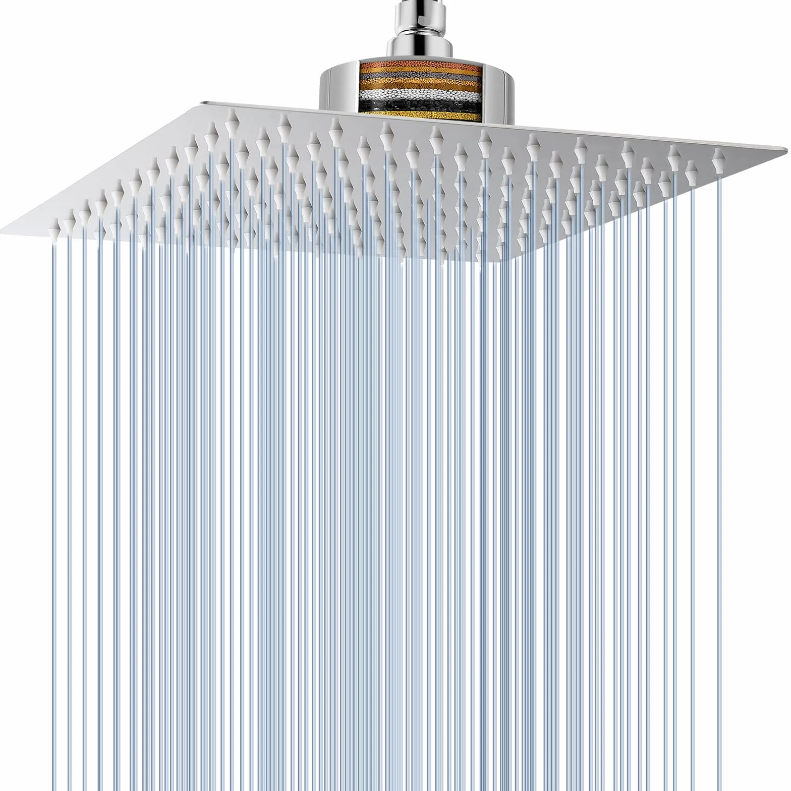 Voolan Soffione Doccia a Pioggia in Acciaio Inossidabile con Filtro, 25cm Cromato, Alto Flusso