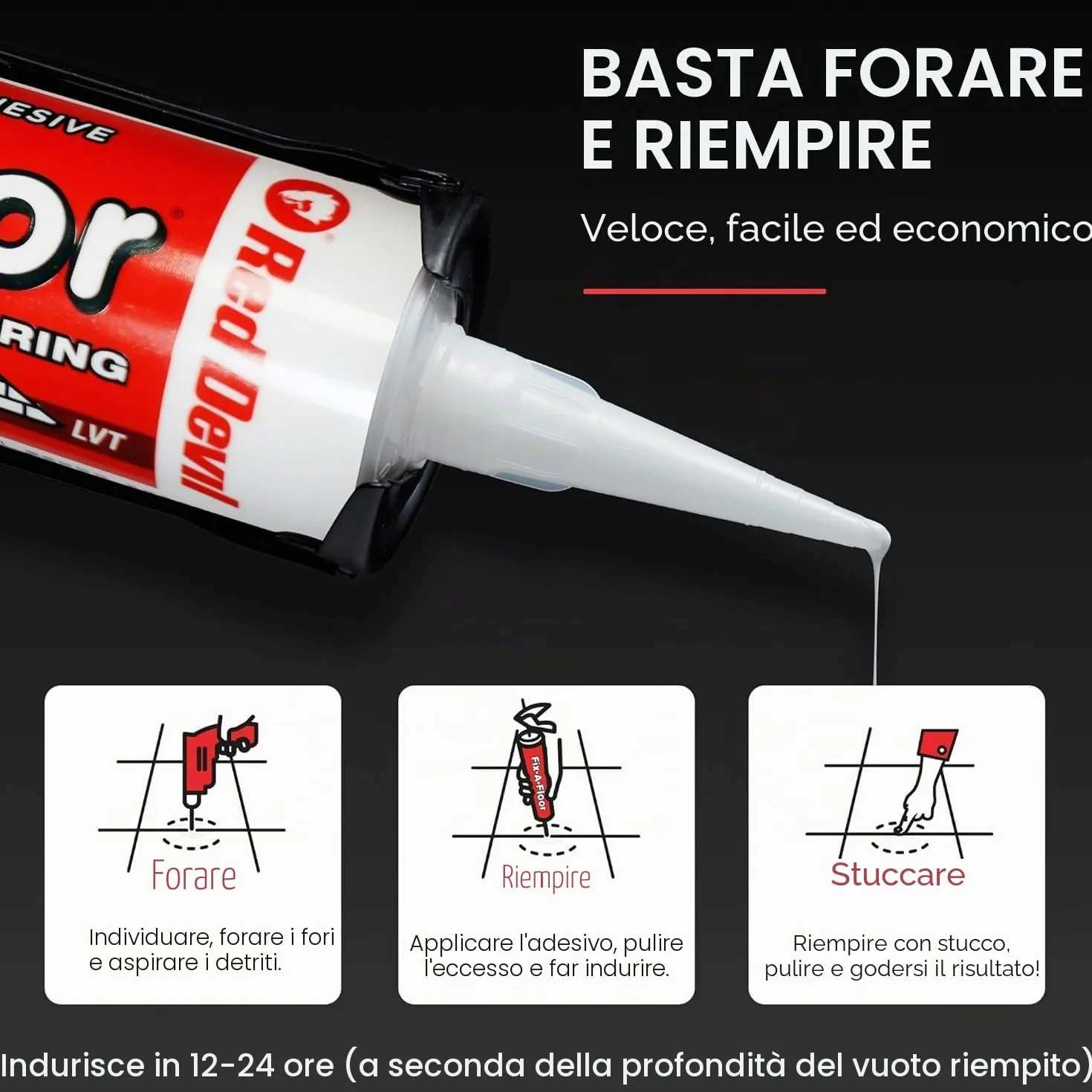 Fix-A-Floor Adesivo sigillante extra forte per piastrelle 300 ml