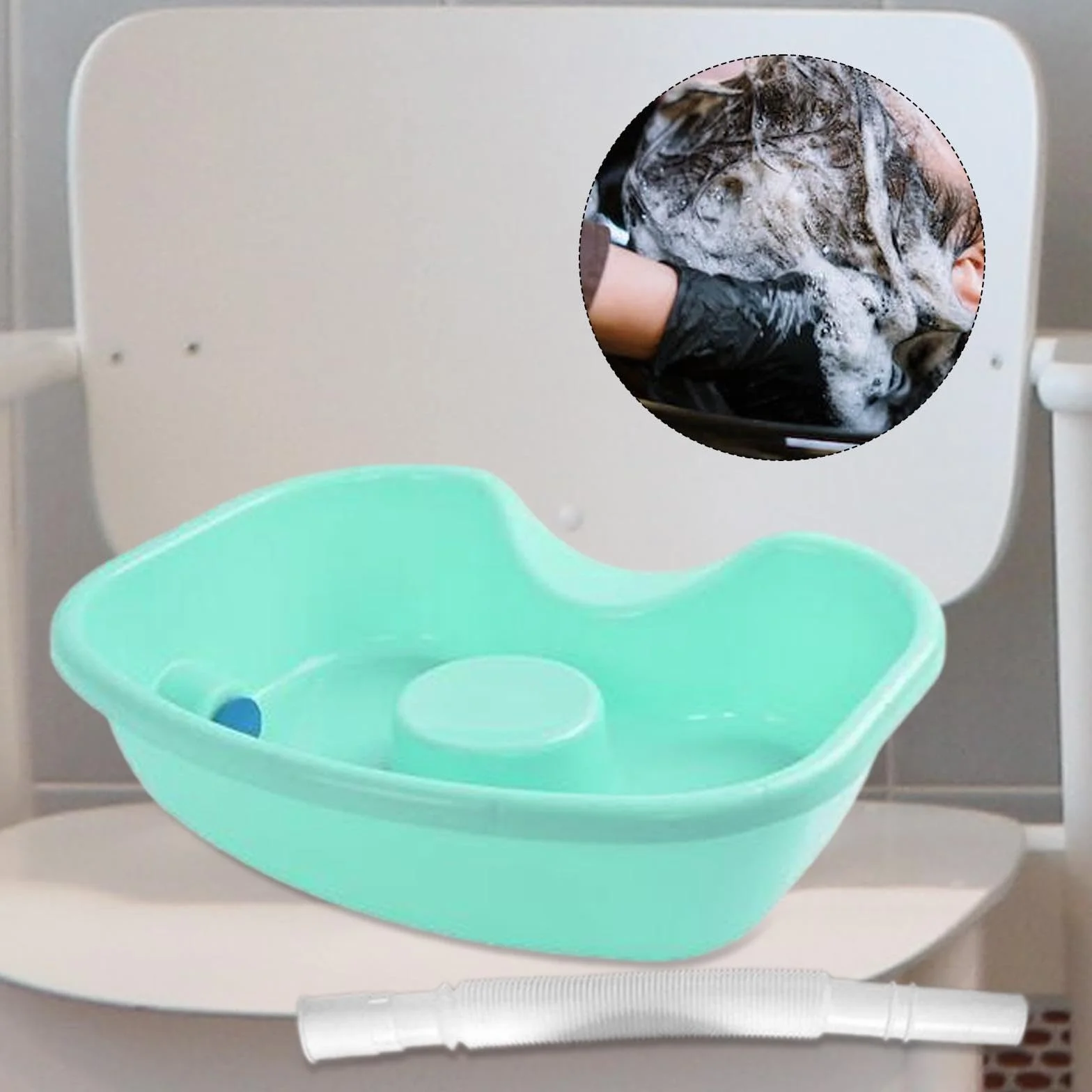 Generic Ciotola per shampoo Lavabo per capelli Attacco per lavello portatile Bacinella per risciacquo Vassoio per lavare i capelli per casa Uomini Donne, stile b