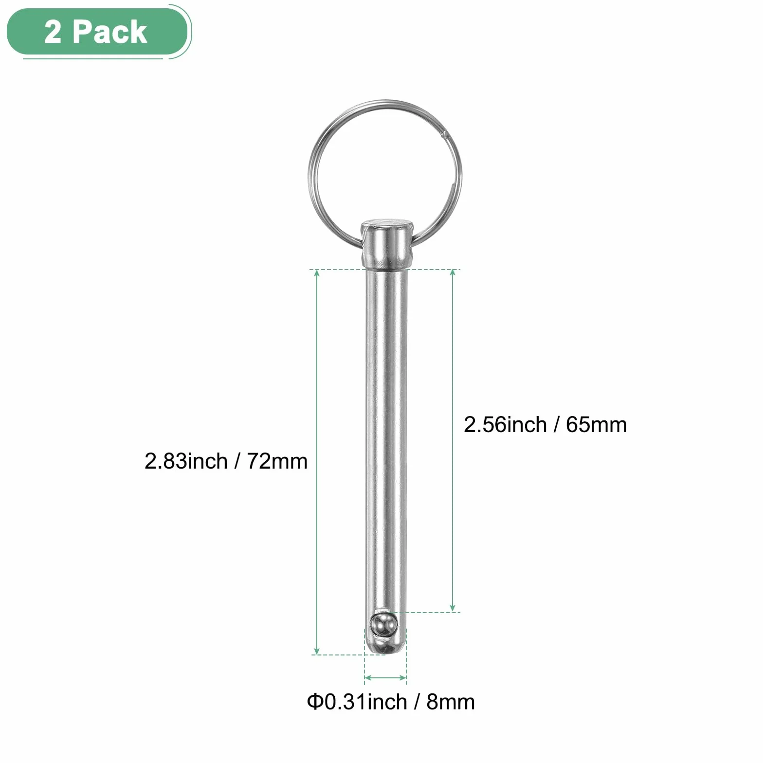 M METERXITY Spille Rilascio Rapido 5/16" 65mm 72mm Acciaio Carbonio per Bimini