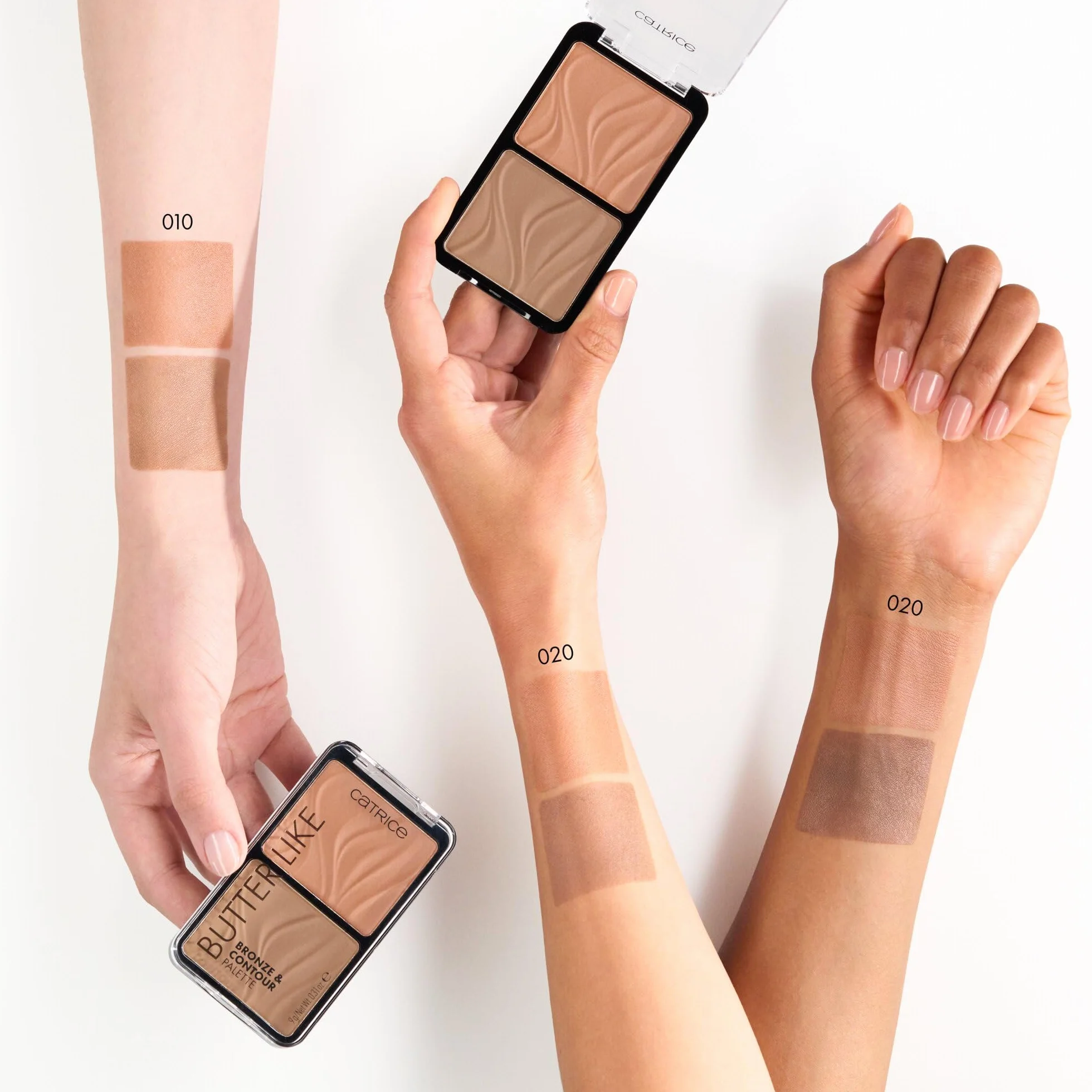 Catrice Butter Like Bronze & Contour Palette Viso, lunga durata, definizione, risultato istantaneo, naturale, opaca (9g)