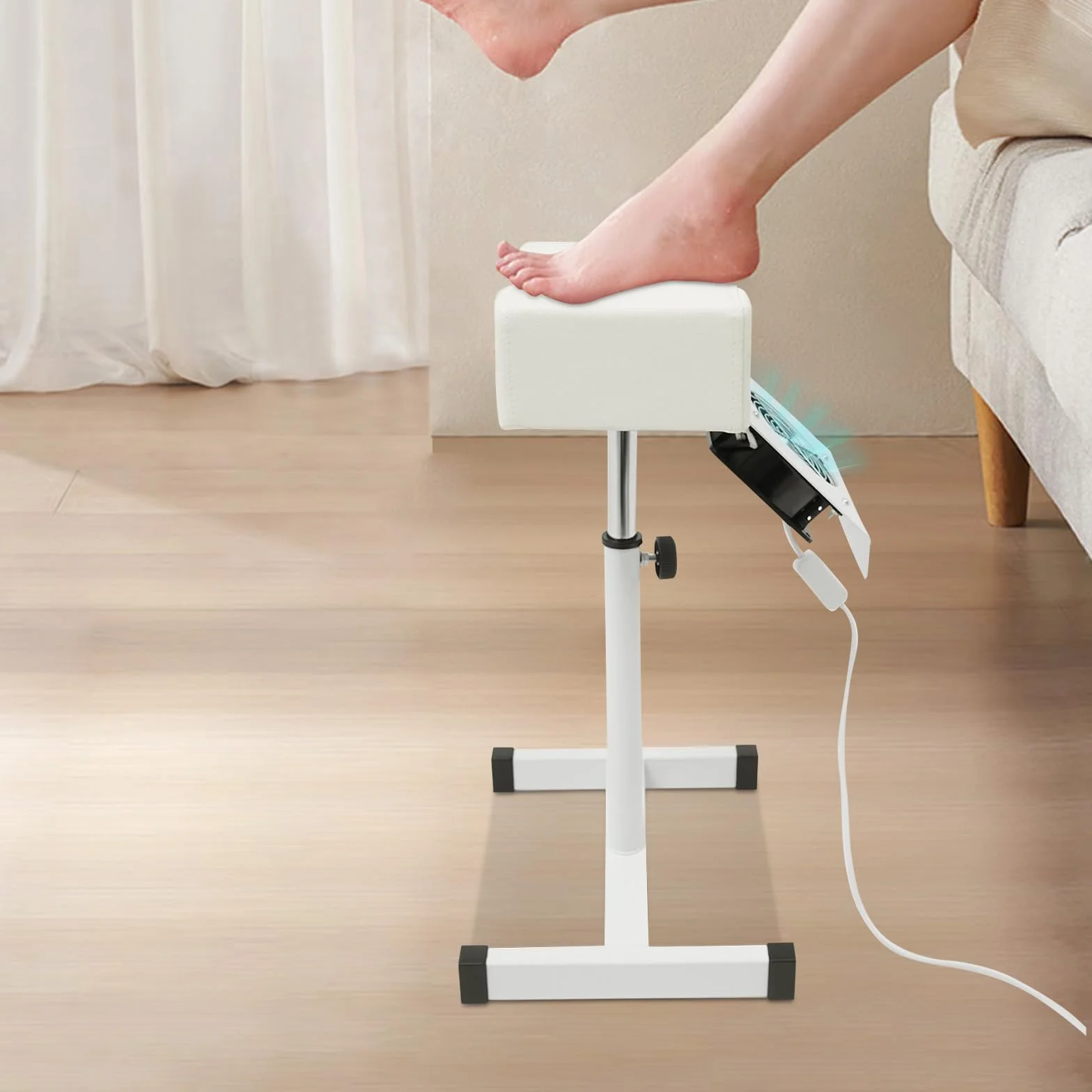 Pedicure Poltrona Estetista con Catturapolvere Poggia Piedi Pedicure Manicure Sgabello Regolabile Adatto per Barbieri, Centri Benessere