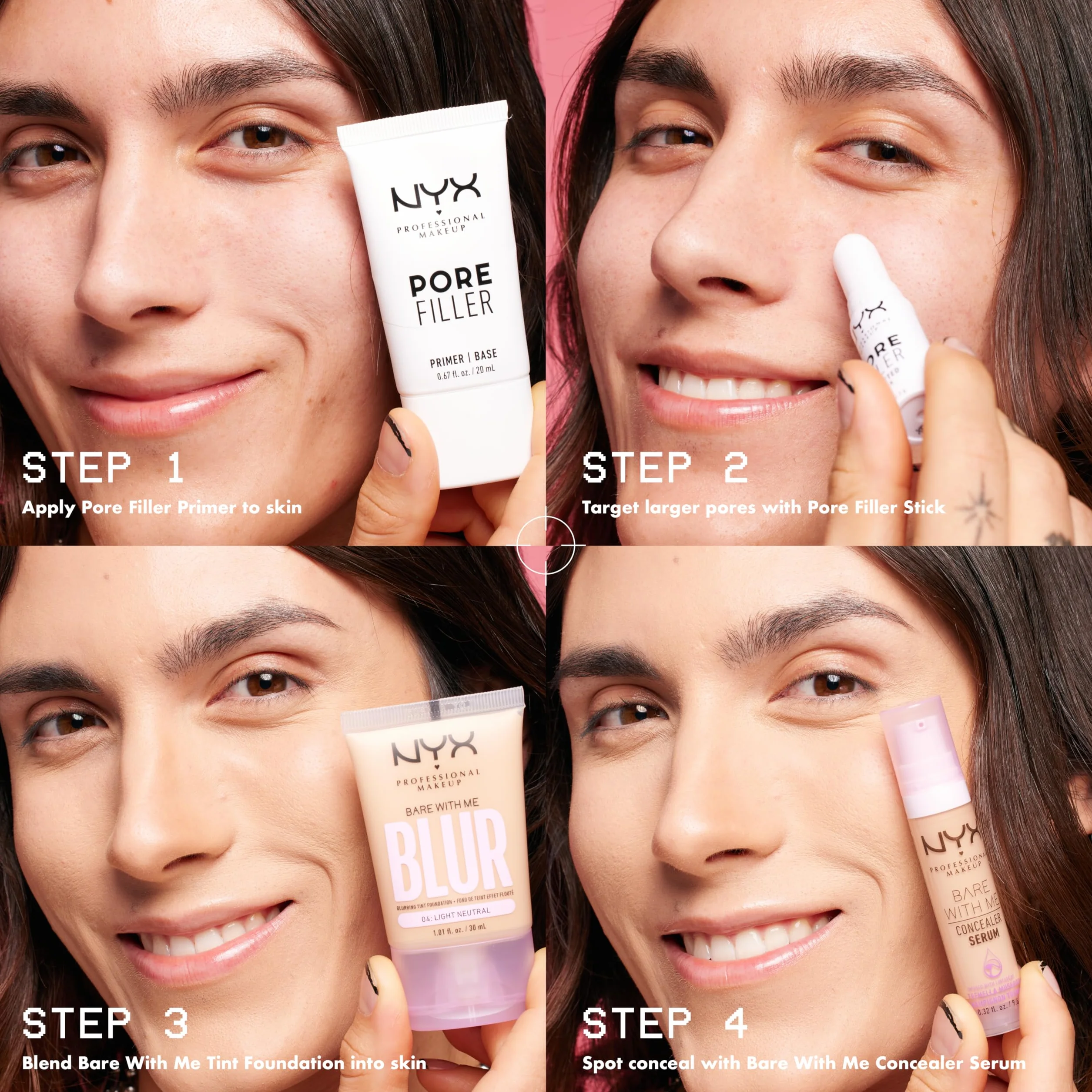 NYX Professional Makeup Blurring Pore Filler, Face Primer Stick, Infuso di vitamina E, Clear