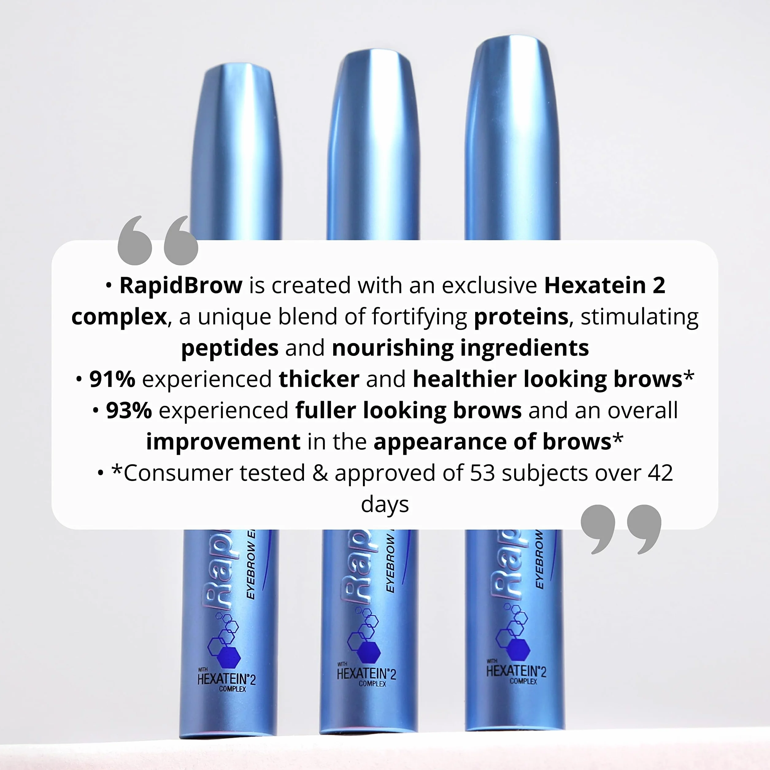 RapidBrow® - Siero Rinforzante per Sopracciglia con Ingredienti Naturali 3 ml - Look di Sopracciglia Folte, Idratate e Definite in 4 Settimane