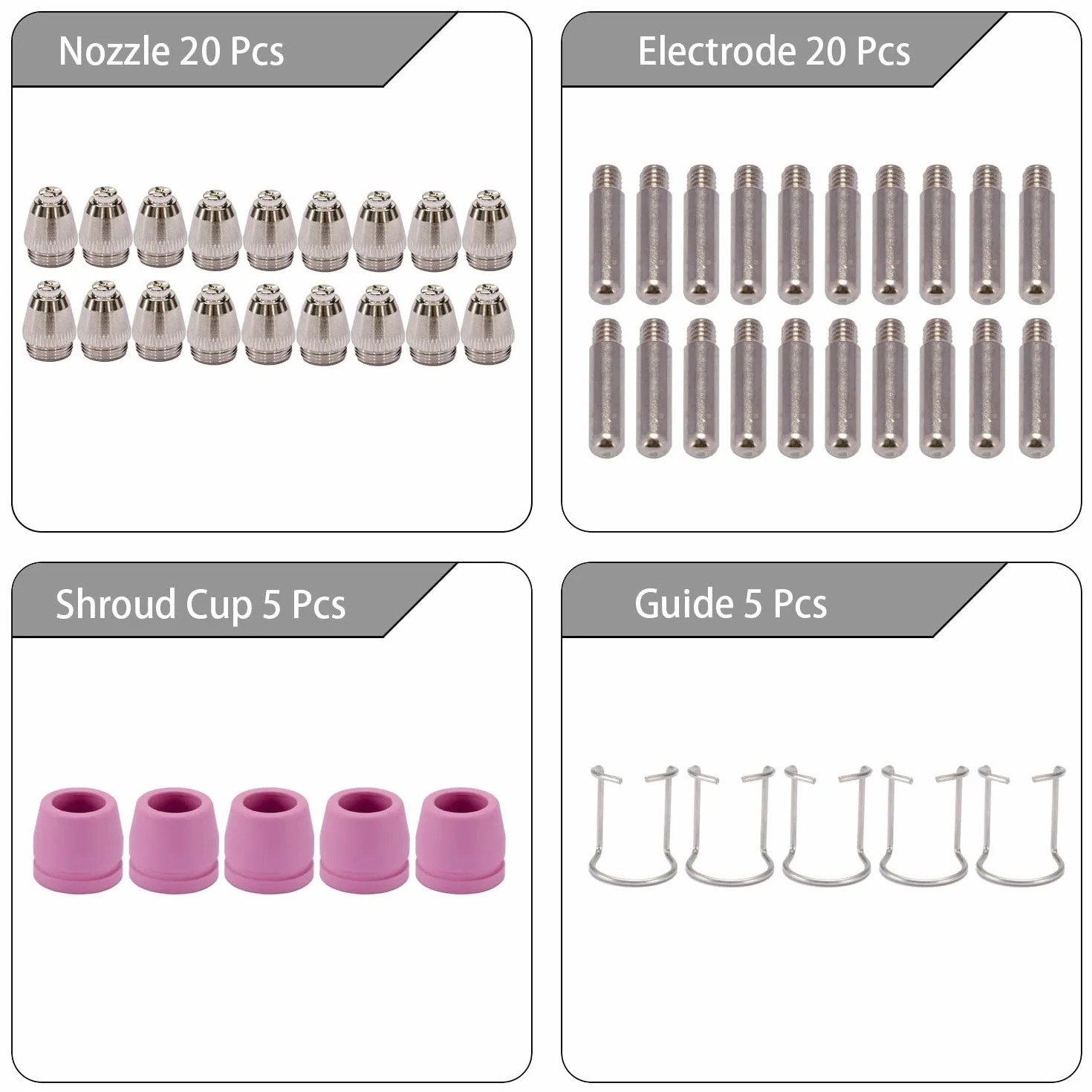 Plasma Cutter Consumables Kit 50pk 1.2mm SG-55 AG-60 WSD-60