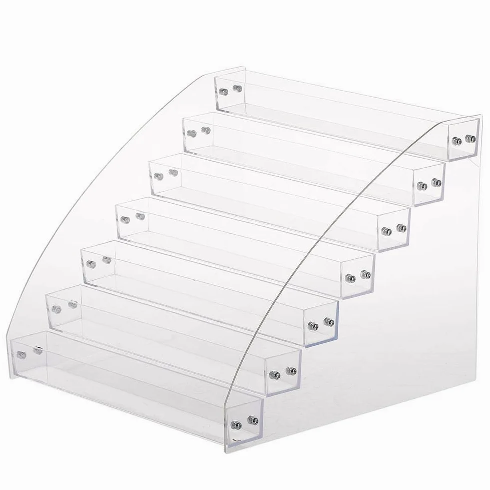Wakects 7 Ripiani Supporto per Smalto per Unghie, Smalto per Unghie Acrilico Trasparente Espositore per Trucco, Espositore Trucchi da Tavolo, Scaffale per Smalti(7 Ripiani)