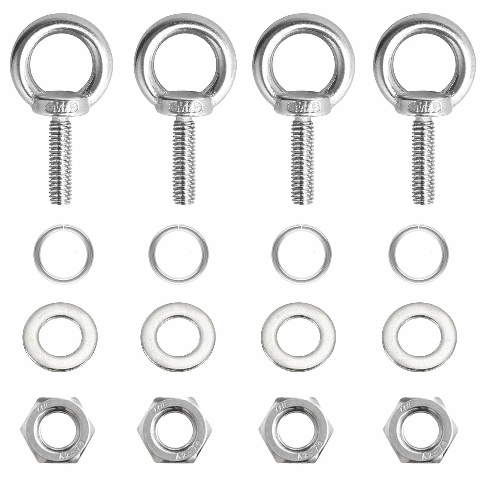 Bulloni Occhiello M8 x 30mm Acciaio Inox 304 Golfare per Sollevamento Fissaggio