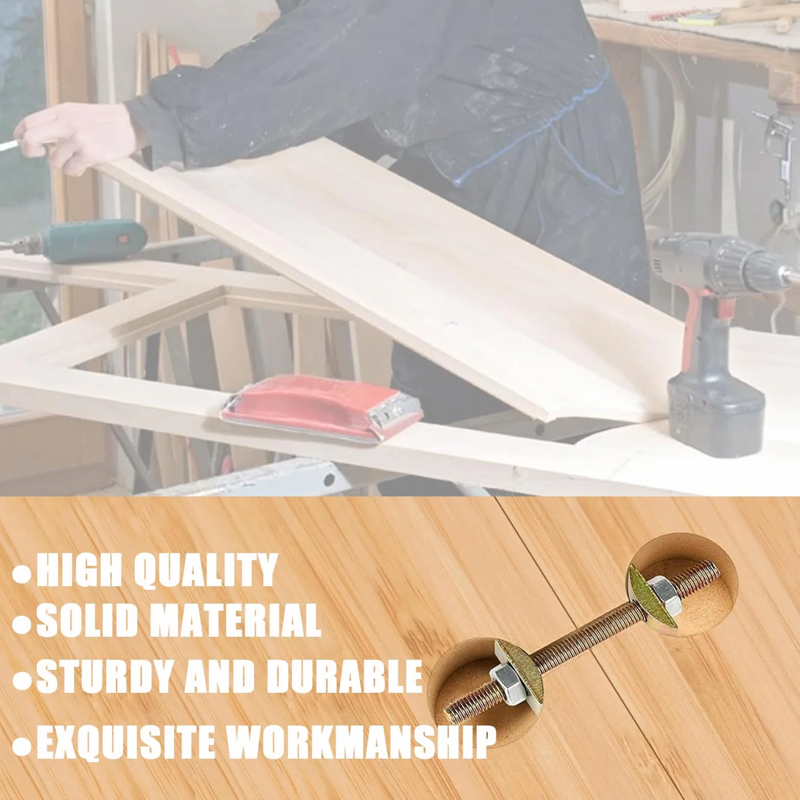 Giunzioni per Mobili M8 x 100 mm Connettori per Pannelli Legno 12 Pezzi