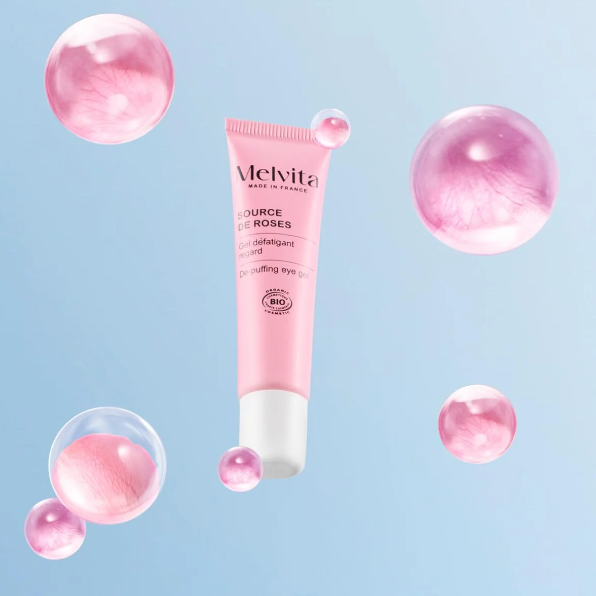 Melvita - Trattamento per il Viso - Source de Roses - Arricchito con Estratti di Rose Selvatiche - Pelli Sensibili - Vegano di Origine Naturale - Prodotto in Francia