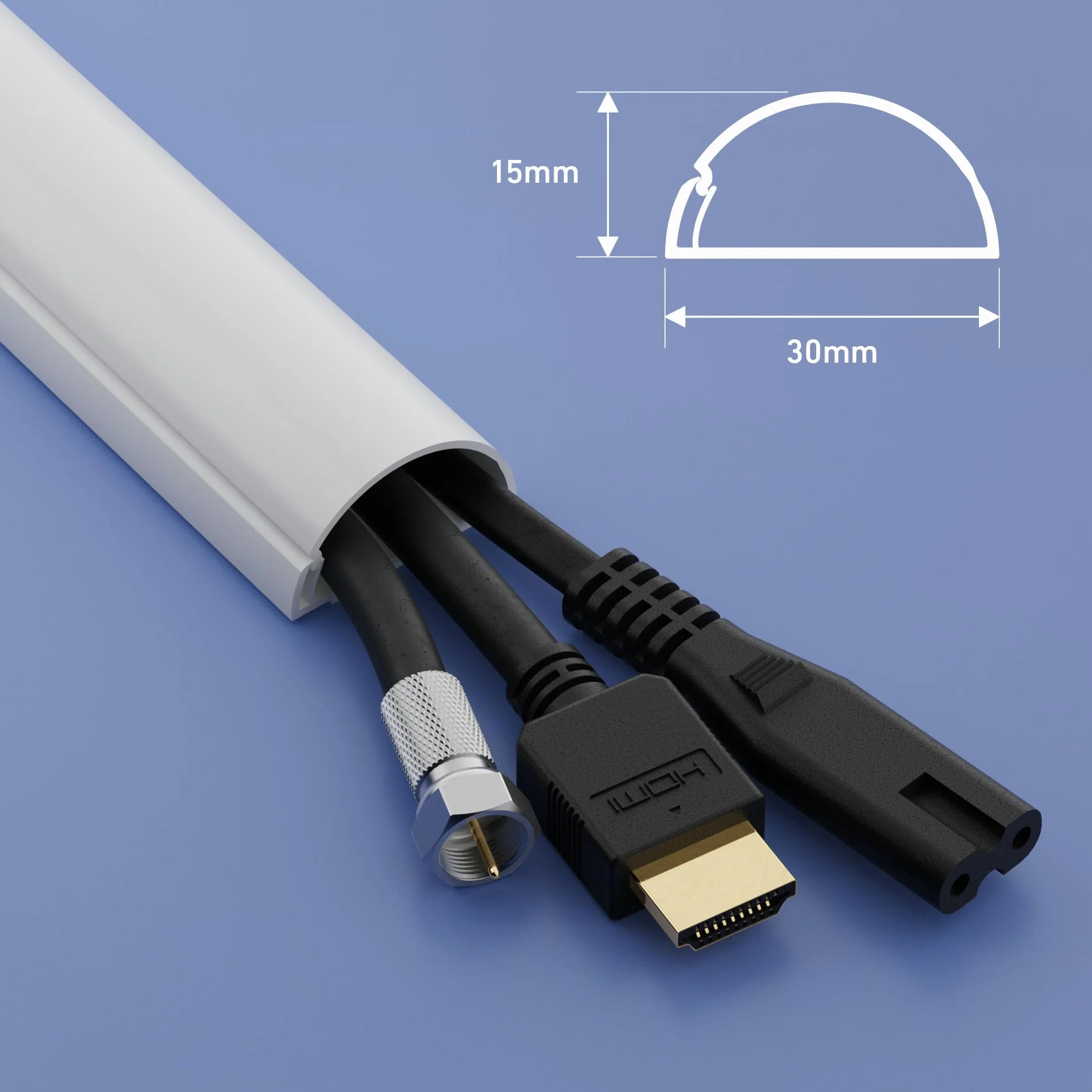 D-Line Canalina Passacavi 30x15mm Multipack 4m, Bianco