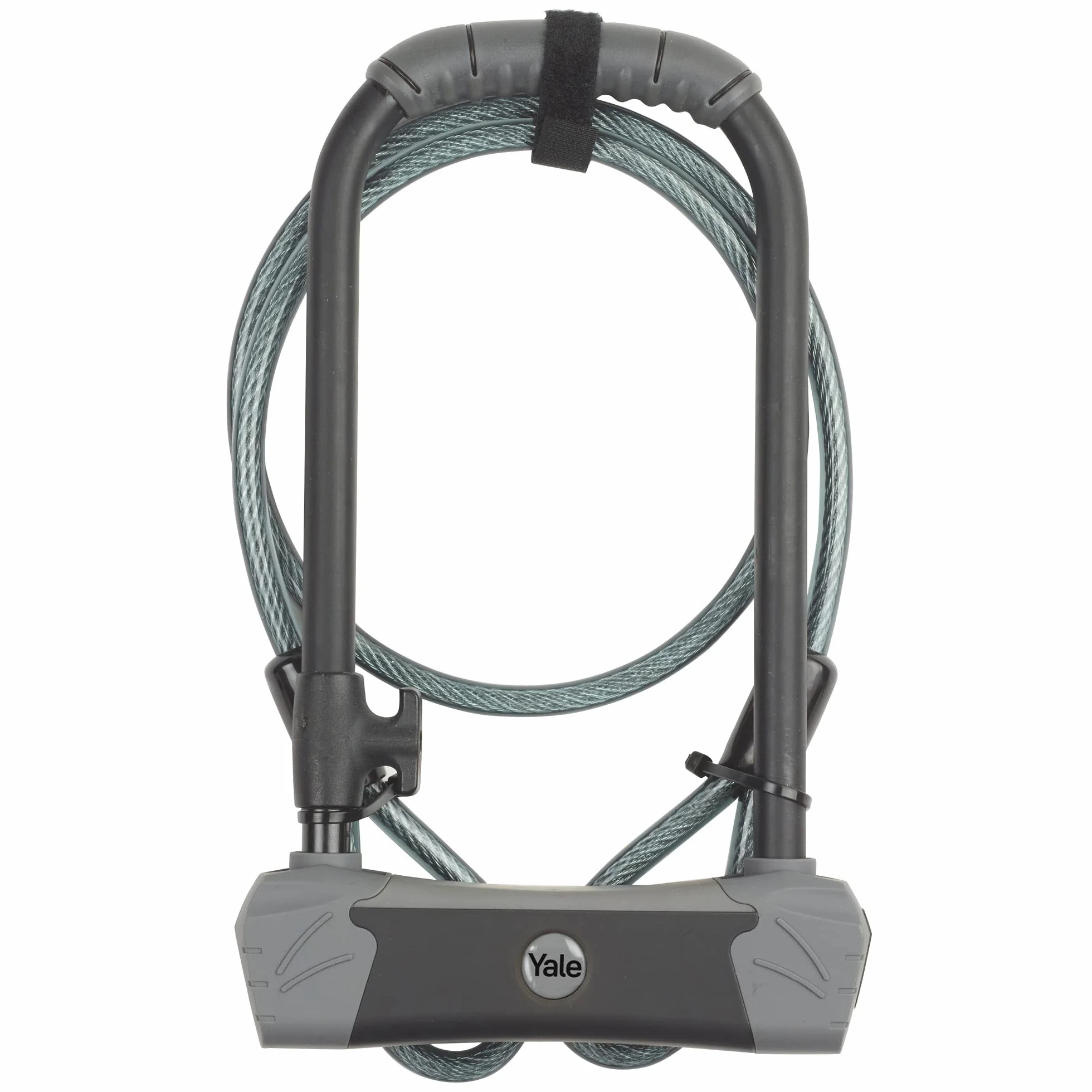 Yale YUL3C/14/230/1 Lucchetto a U 230 mm Arco Rinforzato Acciaio Ø14 mm Serratura Chiave Alta Resistenza Cavo Acciaio 1200x10 mm per Bici Moto