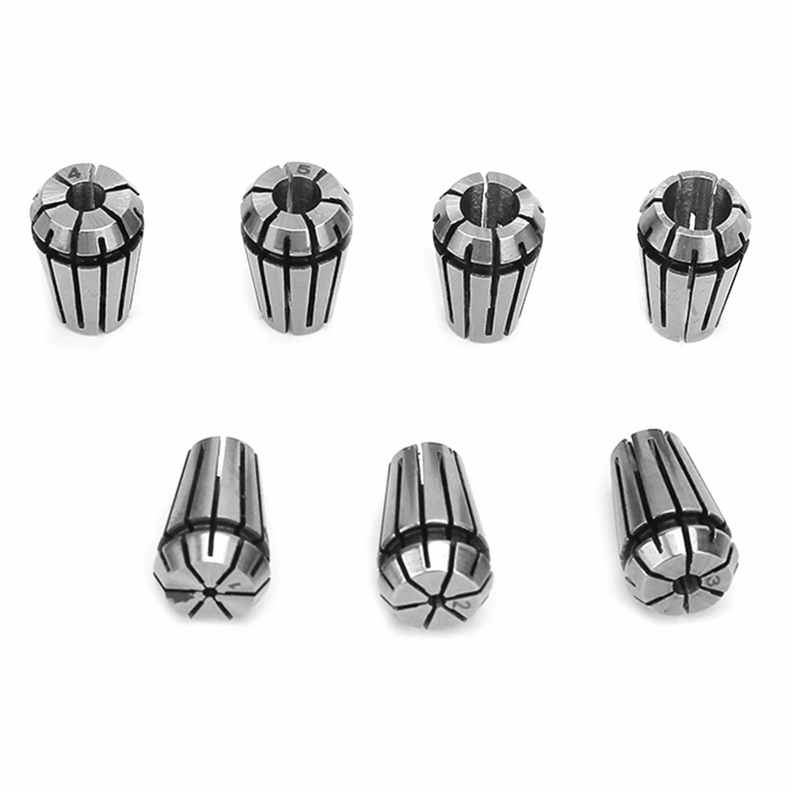 Set di Colletti ER11 7 Pcs 5 Mm Asta di Estensione Albero Motore 1-7 Mm Collette a Molla per CNC