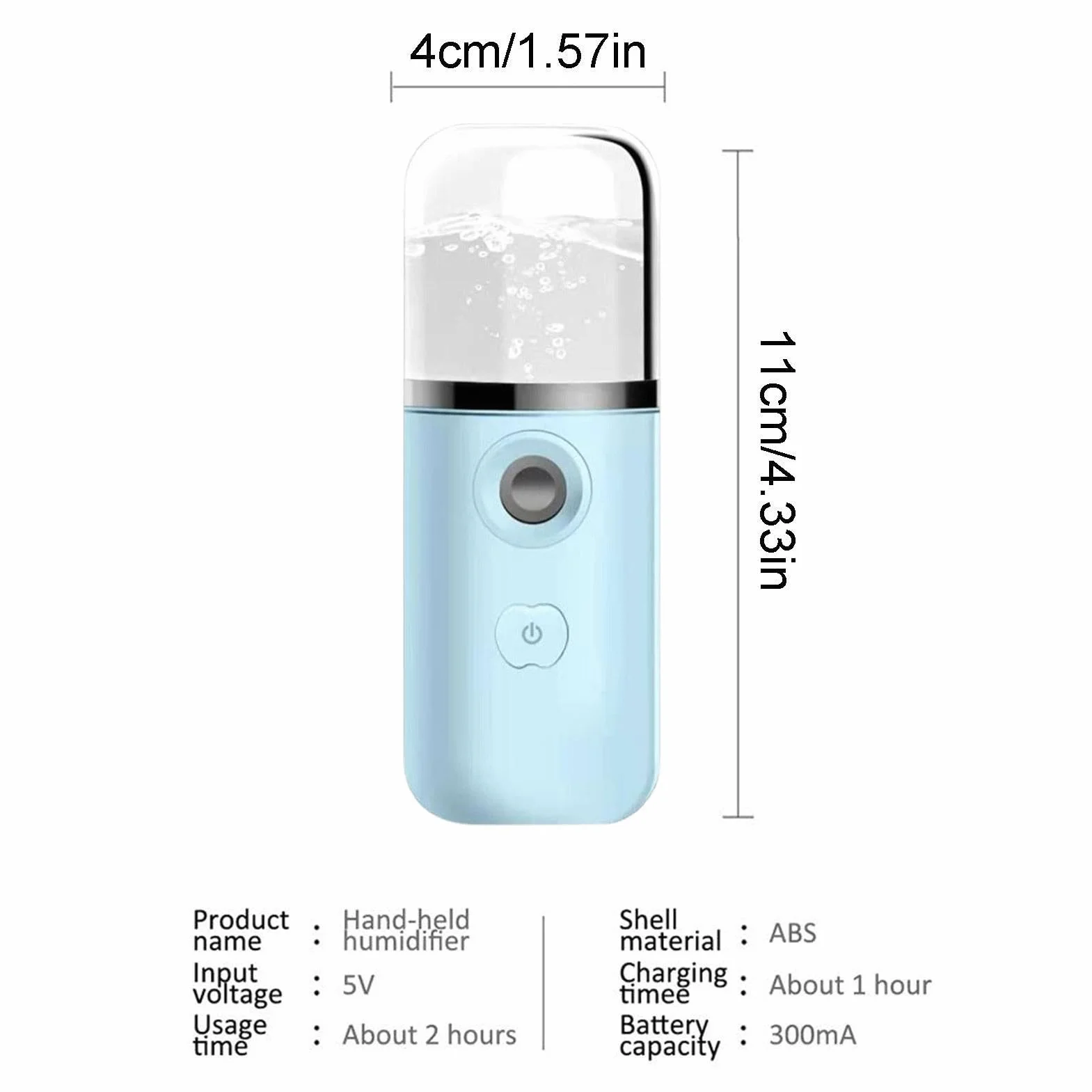 Mini vaporizzatore per il viso – ABS da 35 ml, nano spray per il viso, dispositivo idratante portatile | Perfettamente ottimo per le estensioni delle ciglia e la routine di cura della pelle