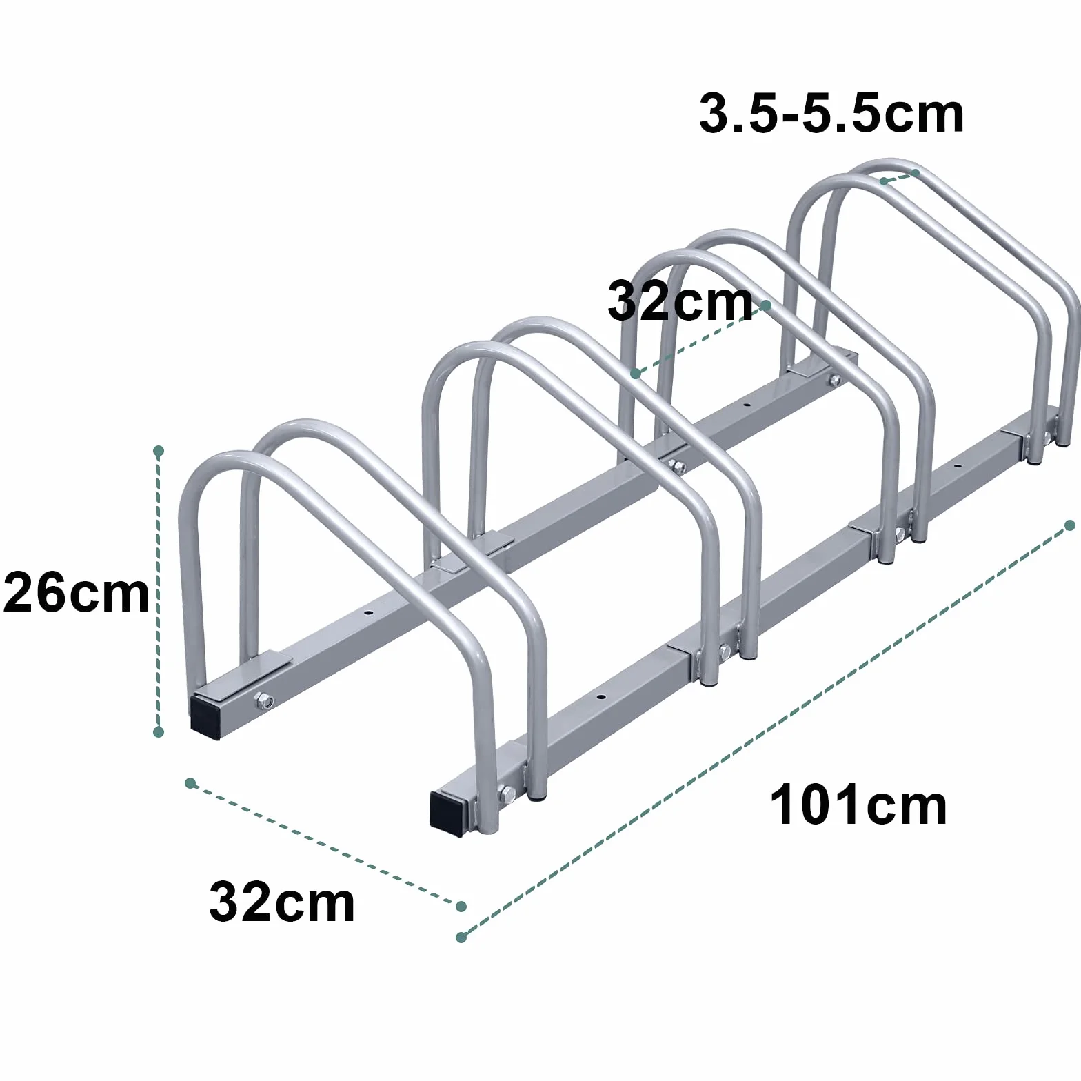 Portabici da terra in metallo per 4 biciclette, portabici a sospensione per mountain bike