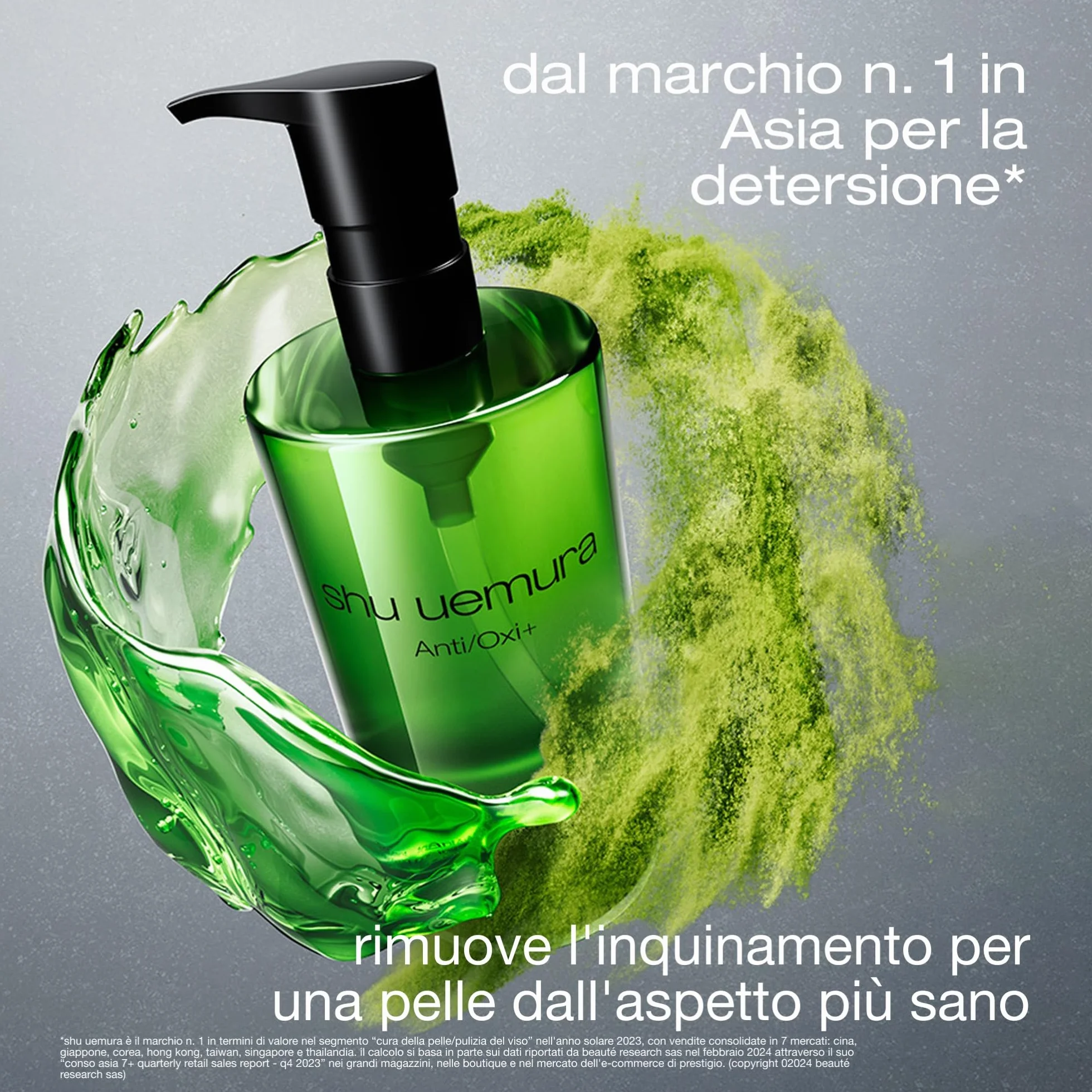 Shu Uemura Anti/Oxi+ Olio Struccante Viso, Olio Antiossidante per Pelle Spenta, Detergente Viso Anti-Inquinamento, Arricchito con Matcha di Uji Giapponese, Tutti i Tipi di Pelle