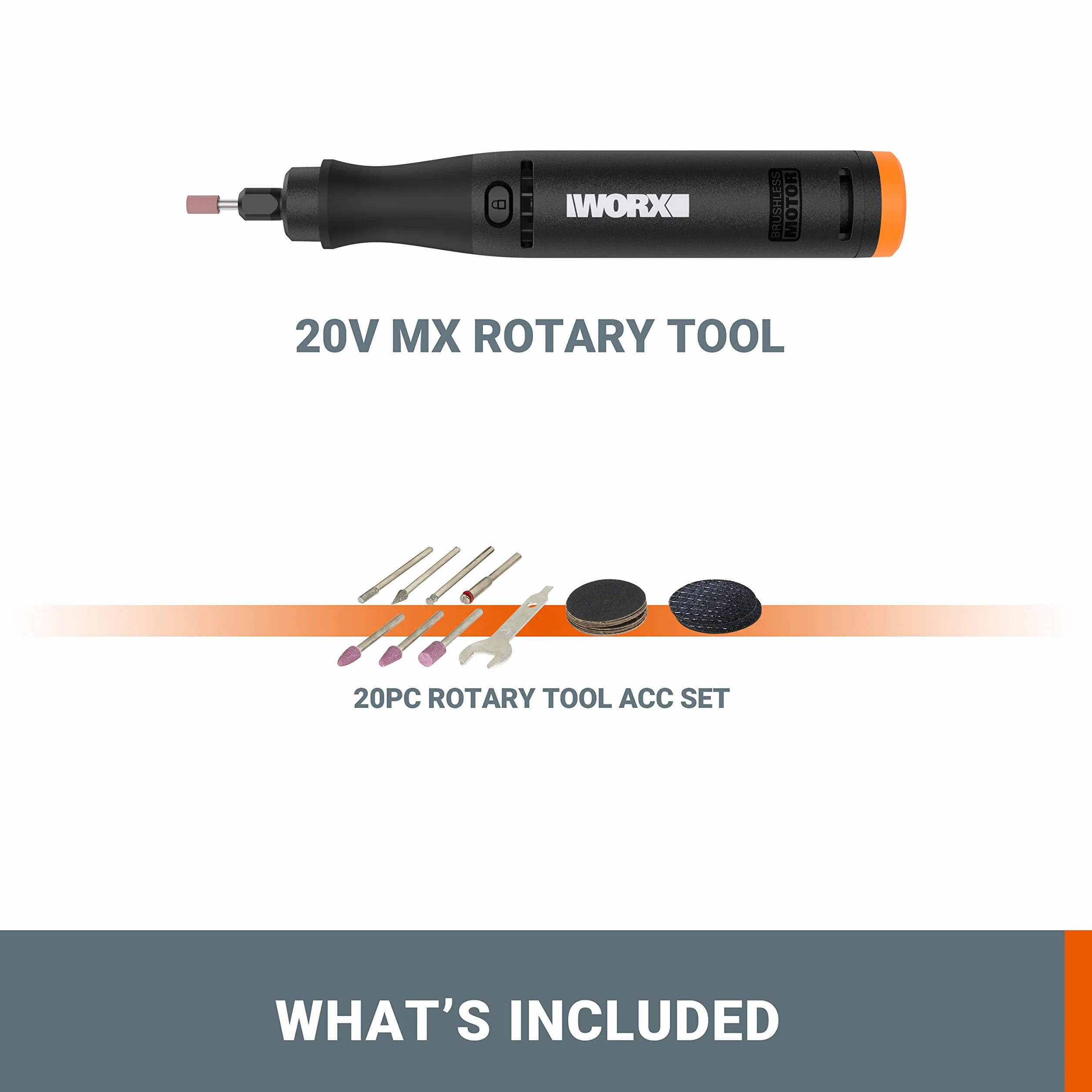 WORX MakerX WX739.9 Utensile multifunzione a batteria 18V 20V max motore brushless rotativo smerigliatura lucidatura taglio trapano Powershare