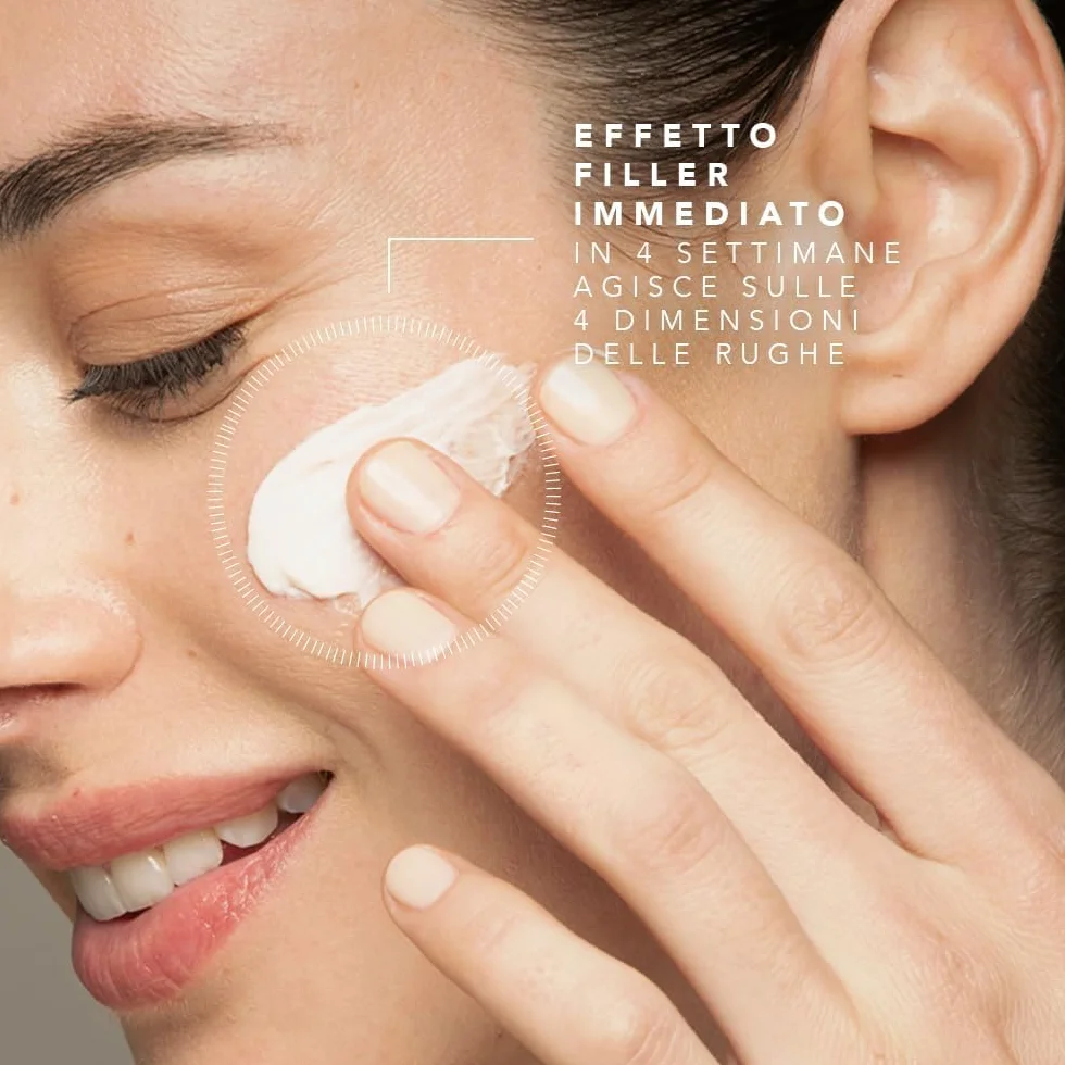 Somatoline SkinExpert, Lift Effect 4D Crema Giorno Filler Antirughe Donna, Trattamento Viso Anti-età, Azione Levigante e Liftante, con Acido Ialuronico, 50ml