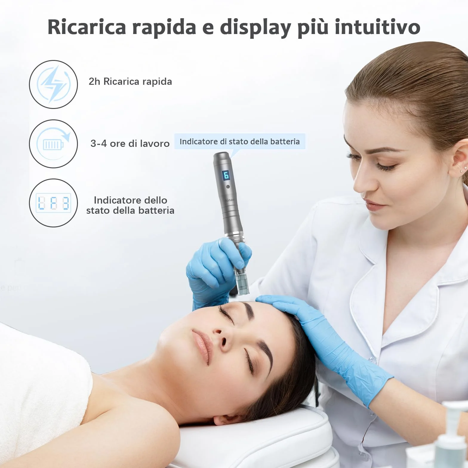 Ultima M8 Microneedling Pen, Macchina Professionale Microneedling Senza Fili, Microneedling Penna Kit per Viso Corpo Capelli Barba Crescita Regalo per Donne - 12 Cartucce di Ricambio