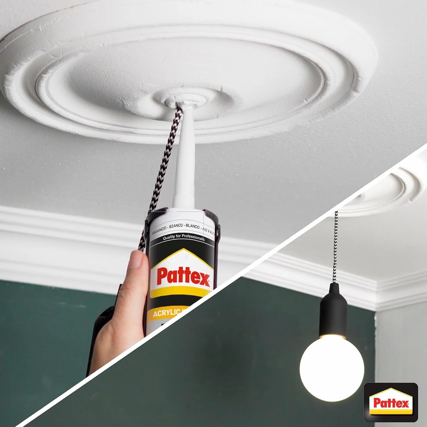 Pattex Sigillante Acrilico Muro AC 405 Bianco 300ml - Effetto Intonaco Finitura Ruvida per Facciate Giunti Fessure