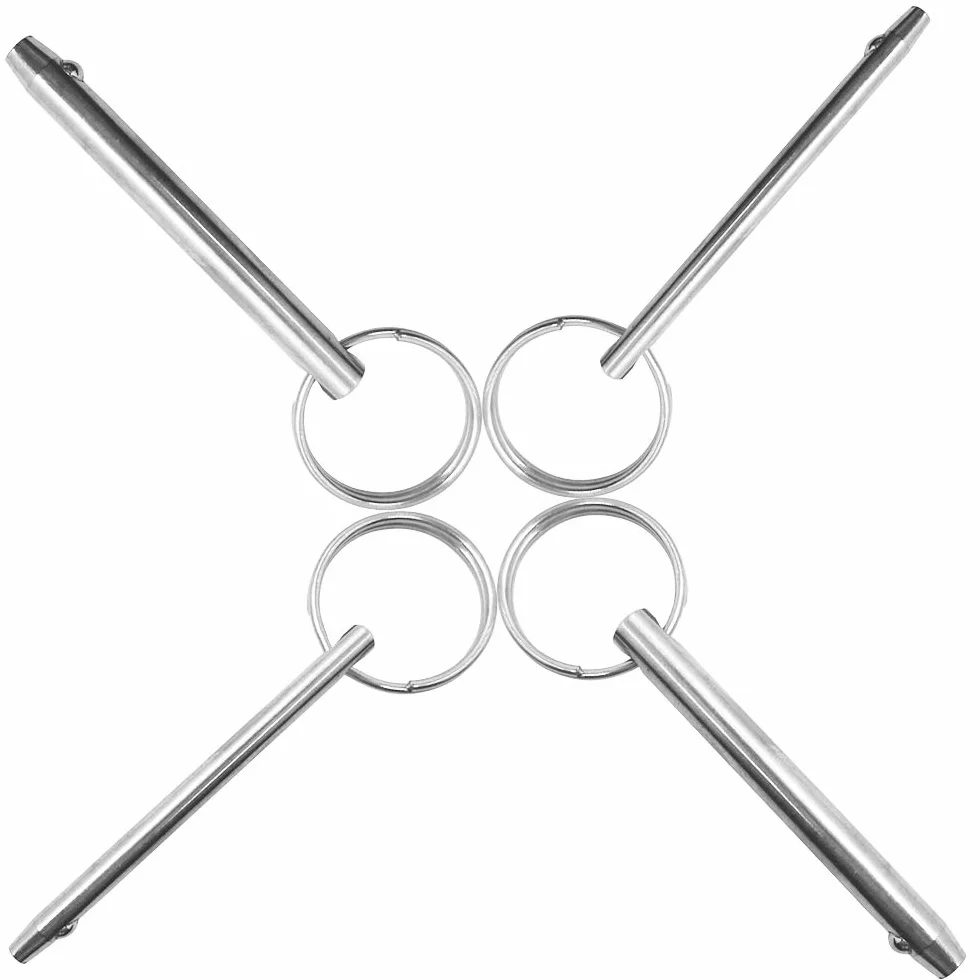 Set di 4 perni a sgancio rapido 8 mm 6,3 mm 76 mm acciaio inox 316 per barche bimini