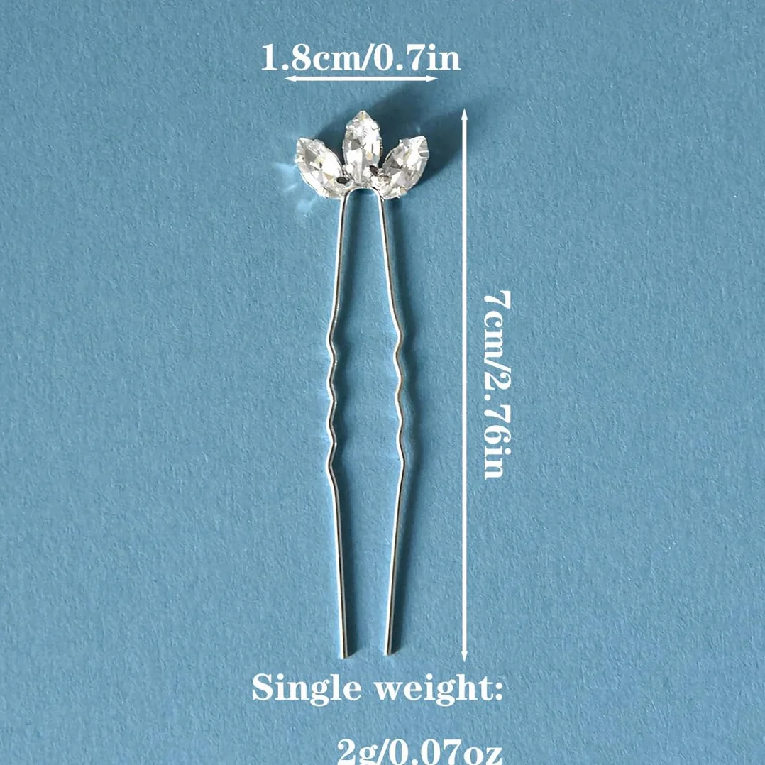 GXGM 5 PCS Forcine per capelli da sposa con cristalli dorati con strass per donne e ragazze
