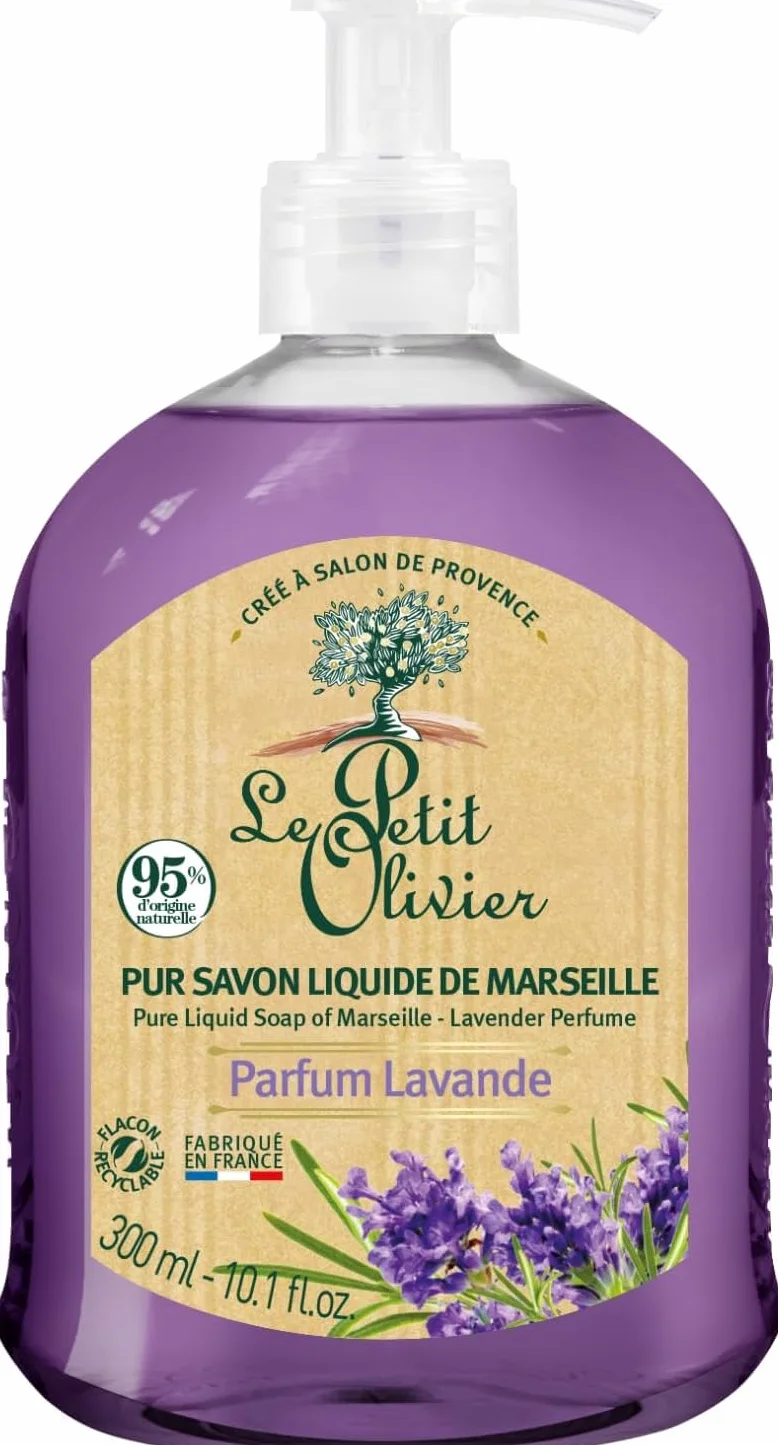 LE PETIT OLIVIER - Lotto di 12 - Puro sapone liquido di Marsiglia - Profumo di lavanda della regione grassa - Pulisce la pelle in morbidezza - 95% di origine naturale - Made in France - 300 ml