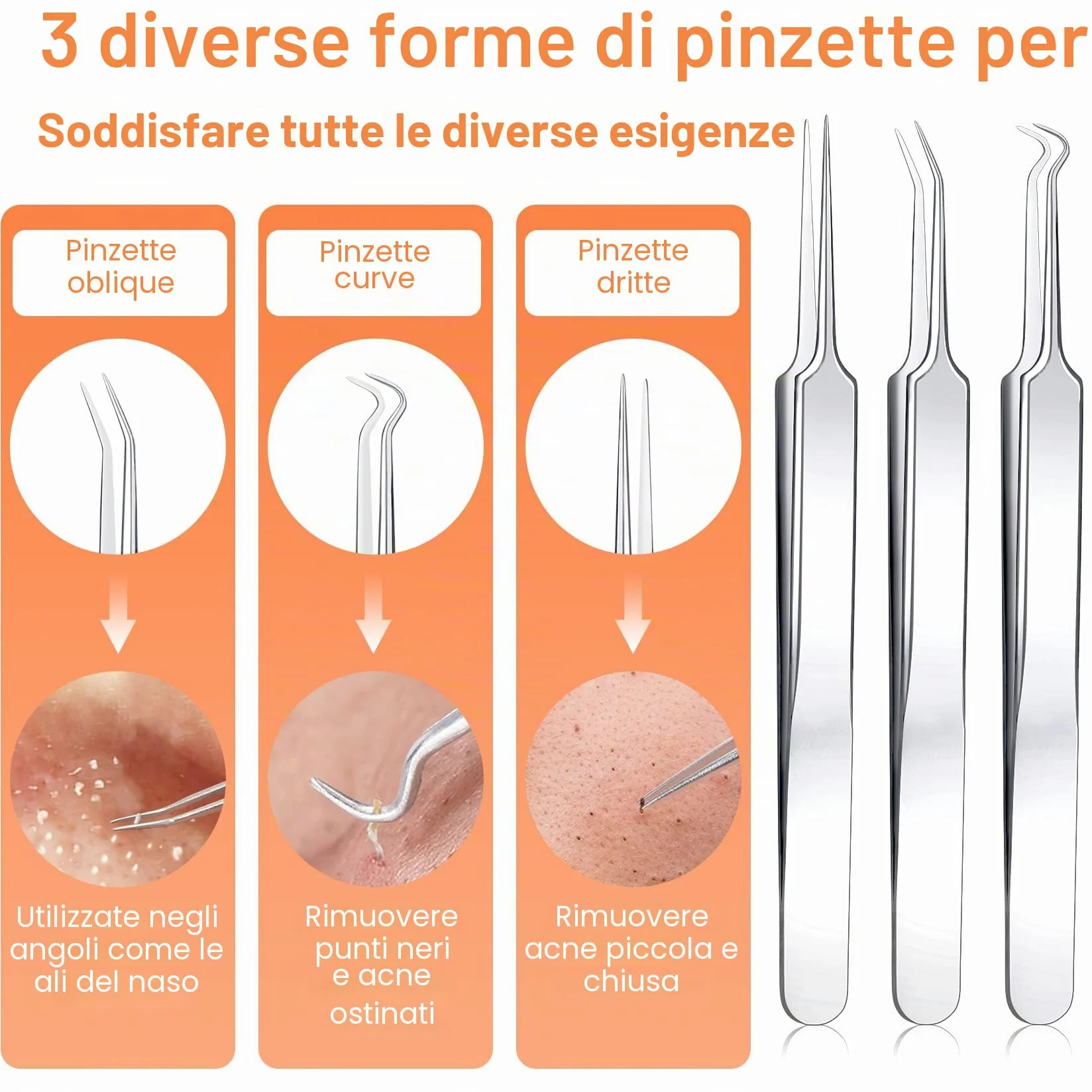 Kit di Strumenti per la Rimozione dei Punti Neri [15 Pezzi], IUMAKEVP Estrattori per Brufoli Professionale in Acciaio Inossidabile per il Trattamento e la Togli di Comedoni e Acne sul Viso (Argento)