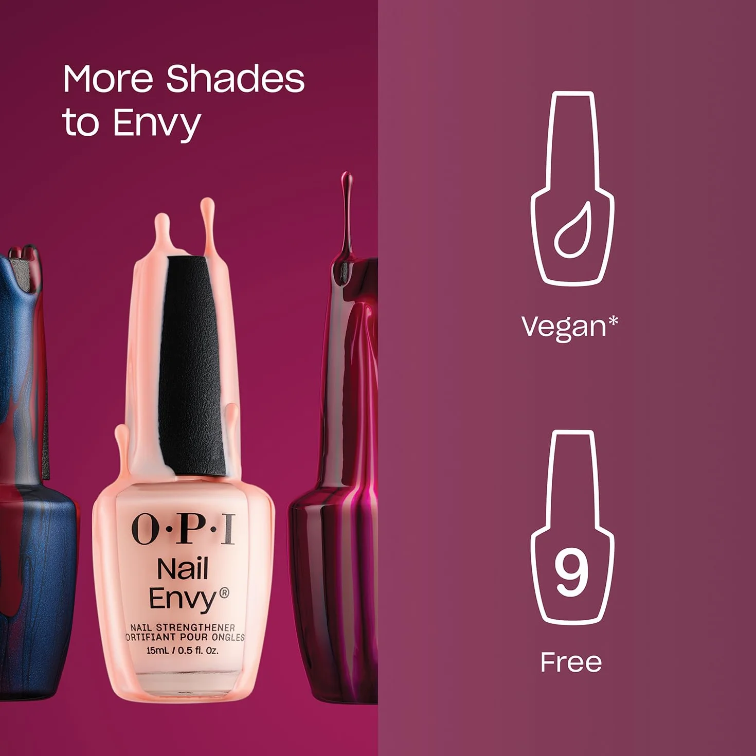 OPI Nail Envy Double Nude-y - Trattamento rinforzante, finish crème, per unghie deboli e sottili - Vegano (15ml)