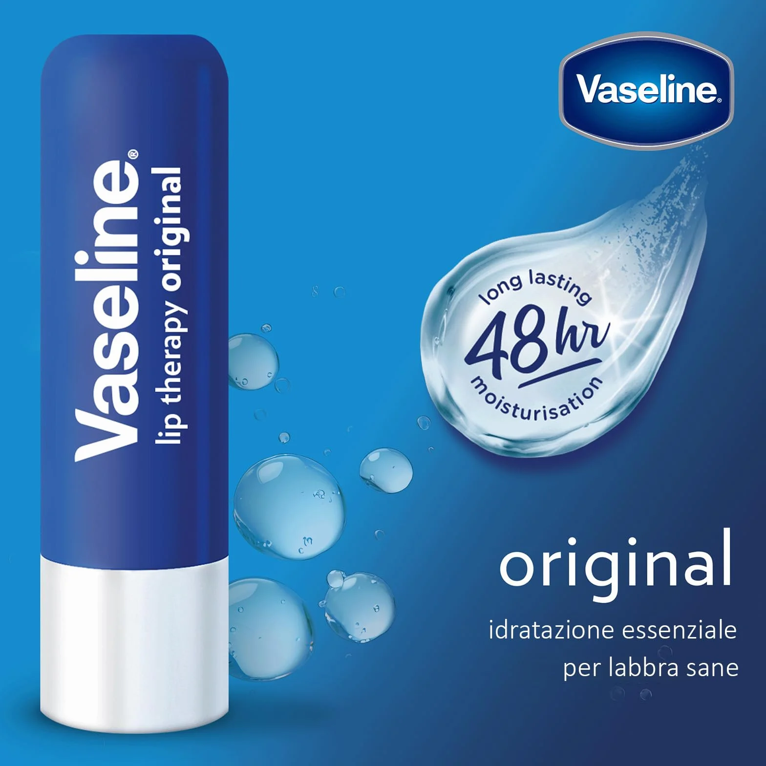 Vaseline Lip Therapy Orignal, Balsamo labbra nutriente, rossetto con vitamina E, Confezione Doppia (Original (2 Pezzo))