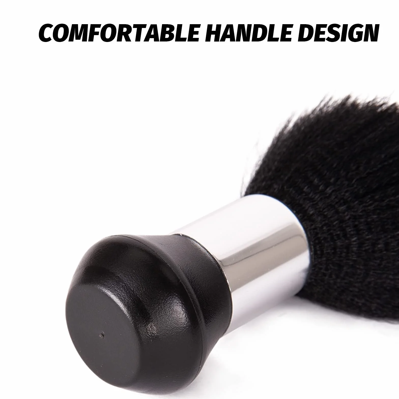 Pennello Parrucchiere,Barbiere Collo Spazzola,Pennello Pulizia,Pennello Collo Barbiere,Capelli Spazzare Spazzola,per Togliere i Residui di Capelli(Nero)