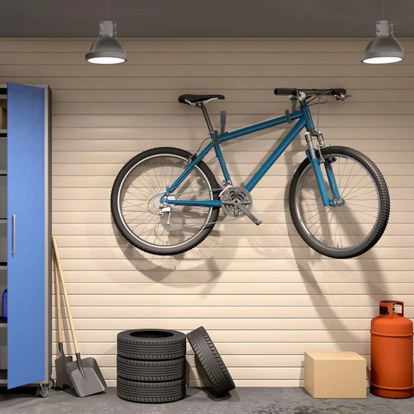 Ganci da Muro per Garage, Gancio a J per Bici, Supporto Parete Nero per Biciclette e Oggetti Ingombranti