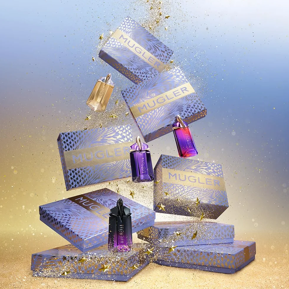 MUGLER Cofanetto Alien, Eau de Parfum + Eau de Parfum e Lozione Corpo, Profumo Donna, Profumo Ambrato, Legnoso e Floreale, Fragranza Straordinaria, Ricaricabile, 60 ml + 10 ml + 50 ml