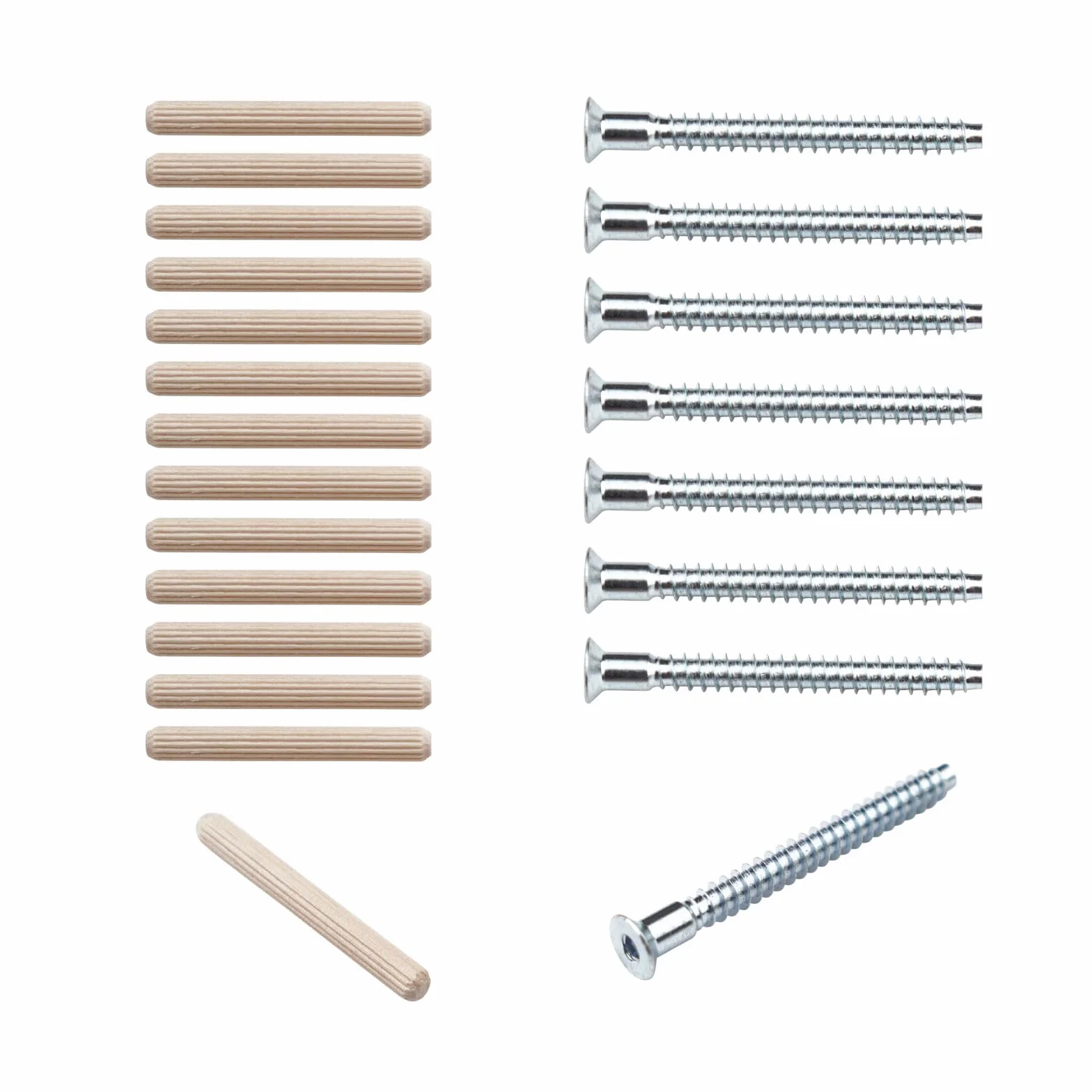 Set di riparazione Ikea KALLAX 2x2 – viti e tasselli in legno