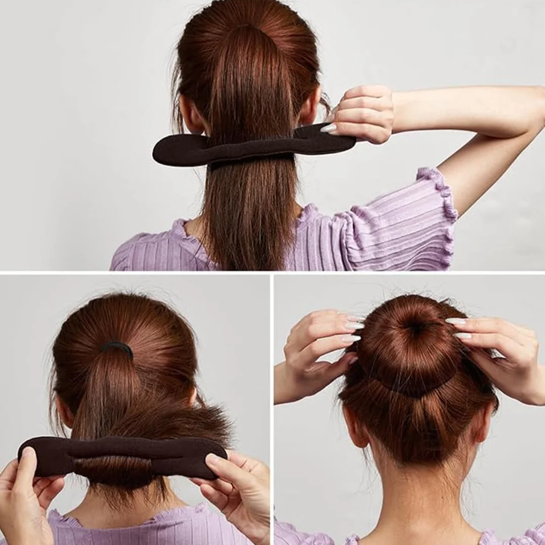 4 Pezzi Chignon per Ciambella, Capelli Strumento per Intrecciare, Twist Curler Donut Strumenti, Magico Articolo per Raccogliere i Capelli in Modo Semplice e Veloce