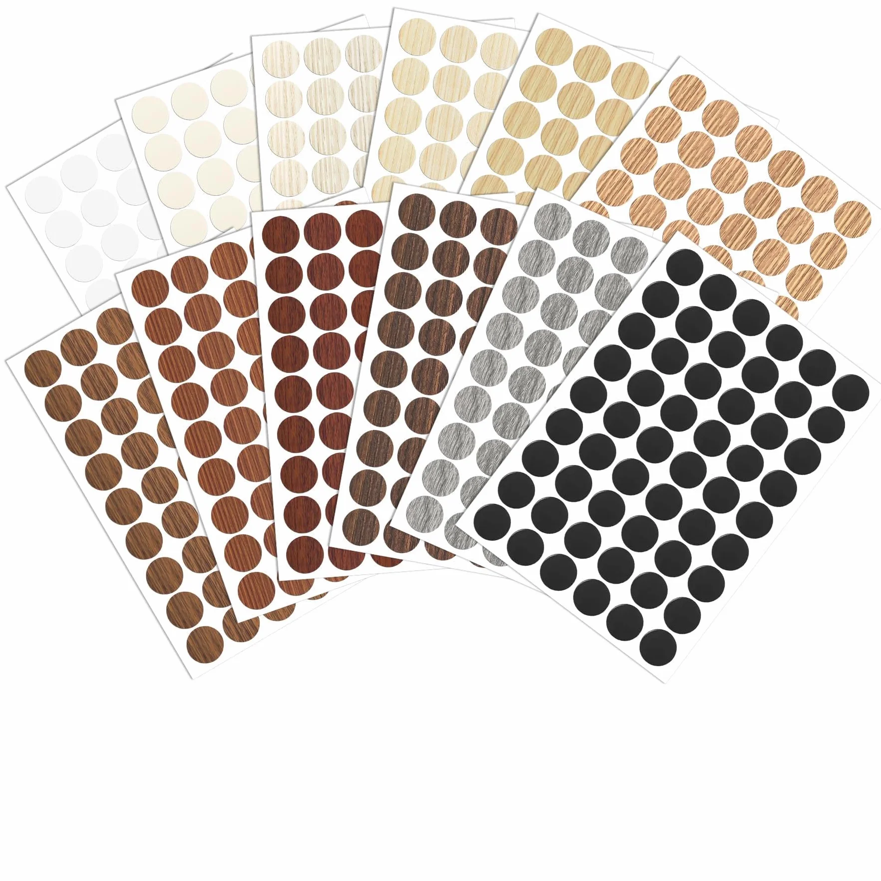 Copriviti Adesivi 648 Pezzi 12 Colori 21mm Tappi Copriforo per Fori Viti Mobili