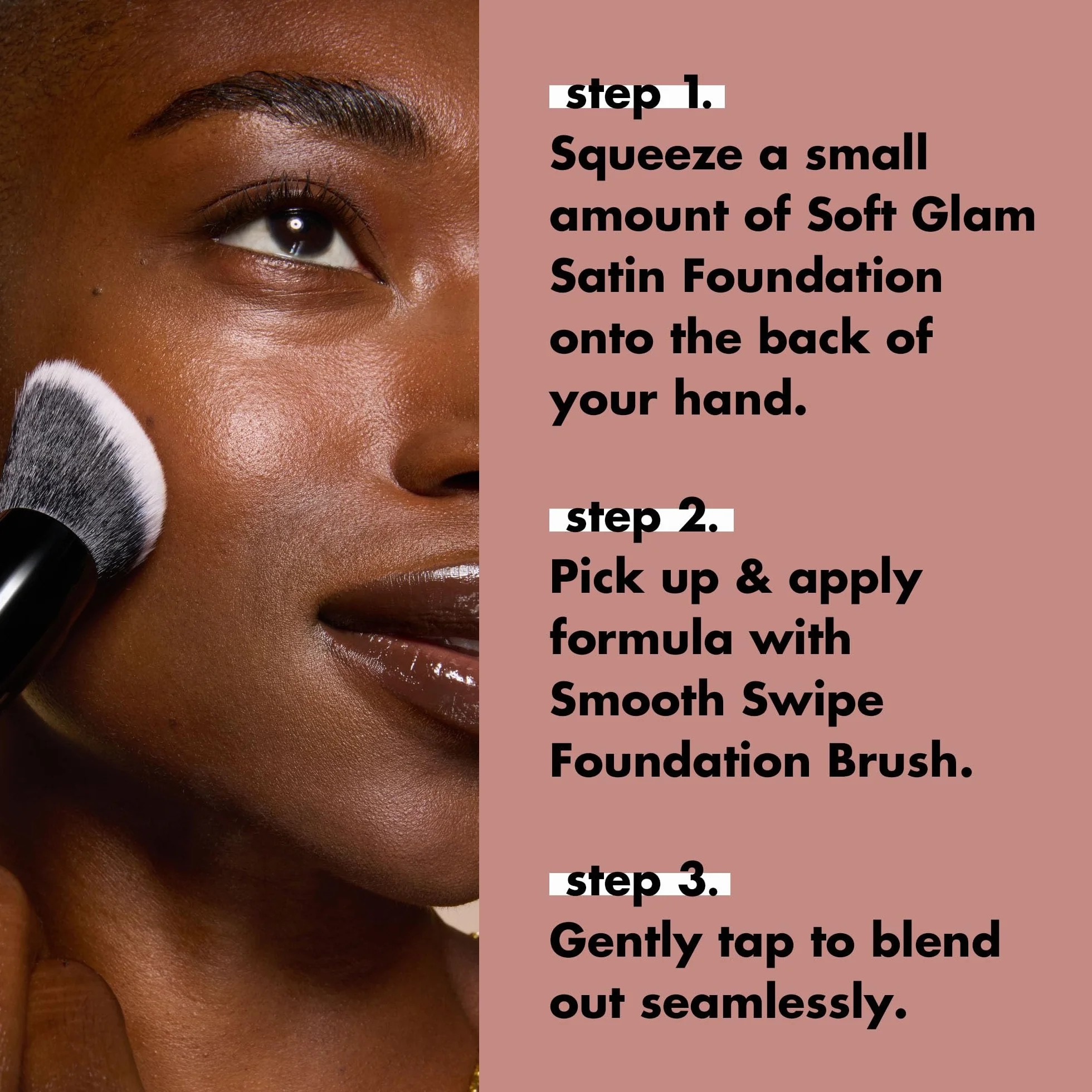 e.l.f. Smooth Swipe Foundation Brush, pennello trucco viso per un finish naturale, ideale per formule liquide e in crema, prodotto vegano e non testato sugli animali