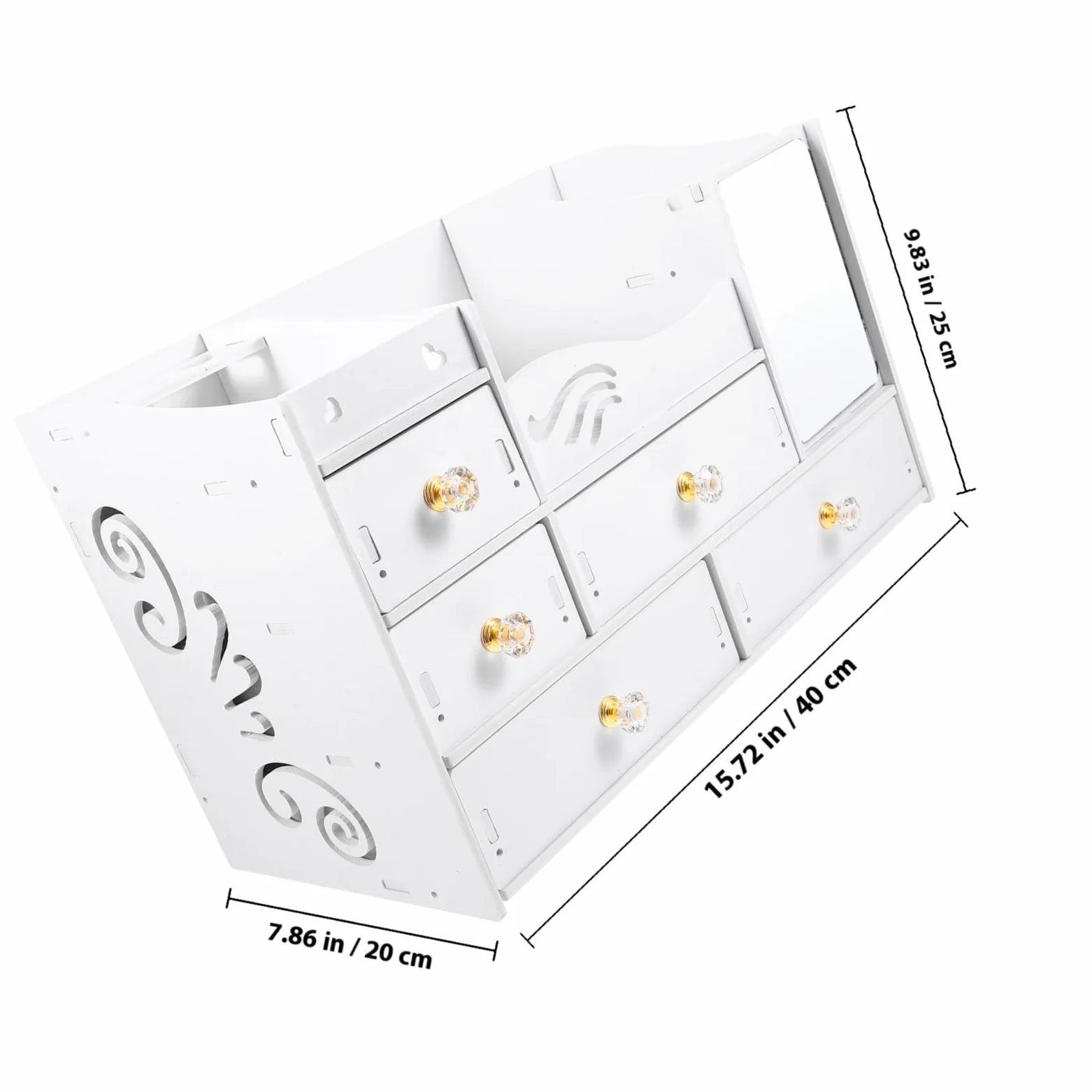 Levemolo Organizer Cosmetici con Cassetti, Capienza Ampia, Bianco | Pvc e Pannello Legno-plastica, Ordinamento e Accesso Facile, Struttura Robusta per Desktop