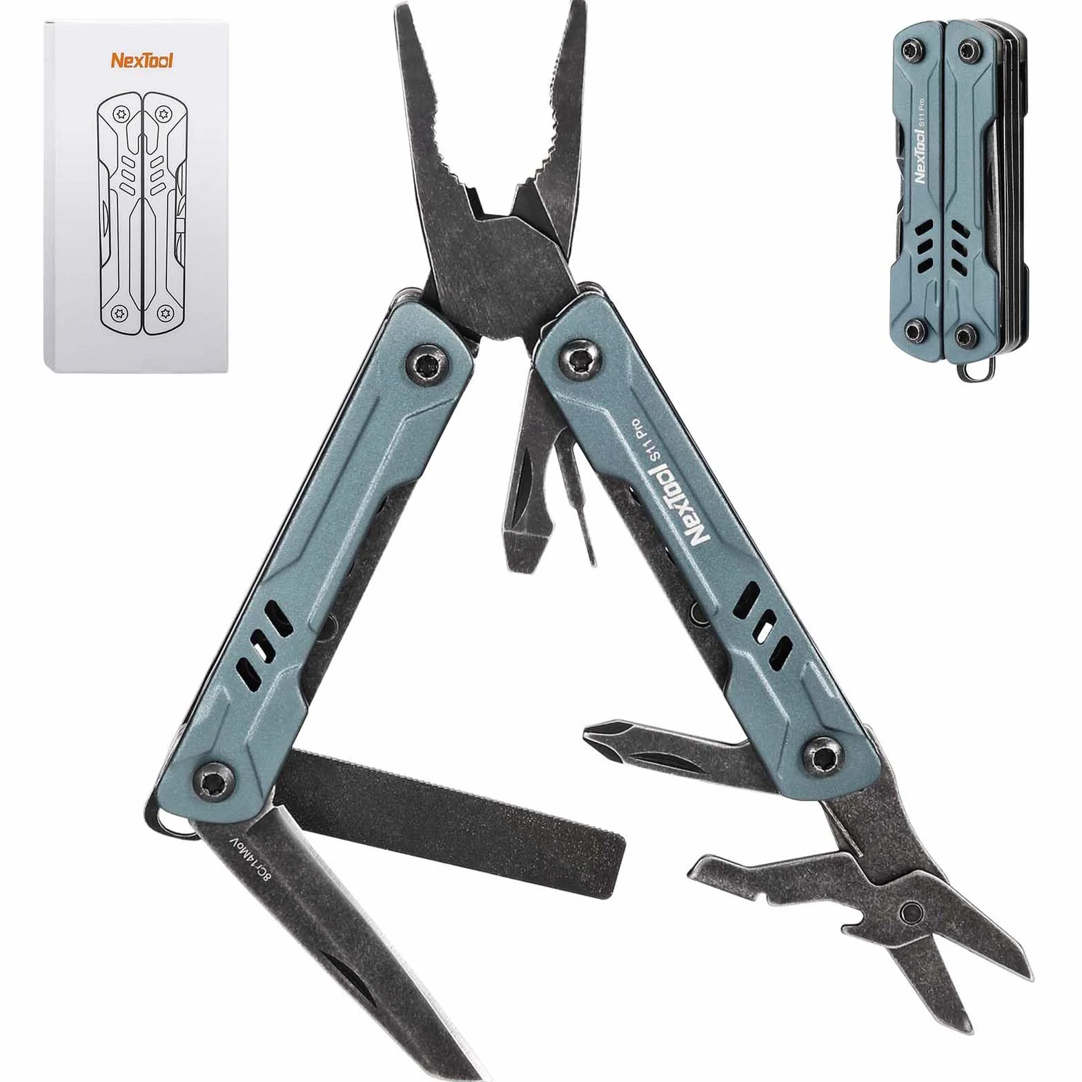 NexTool Multitool Mini Sailor S11 Pro 12 in 1, strumento multiuso EDC compatto in acciaio inossidabile
