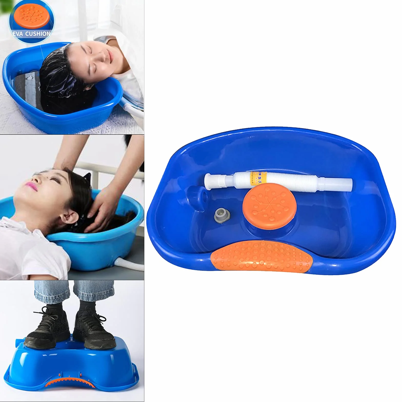 Sharplace Vasca per Shampoo da Letto Vasca per Lavaggio dei Capelli Vassoio per Lavaggio con Tubo Flessibile per Spa Barber Shop - Standard