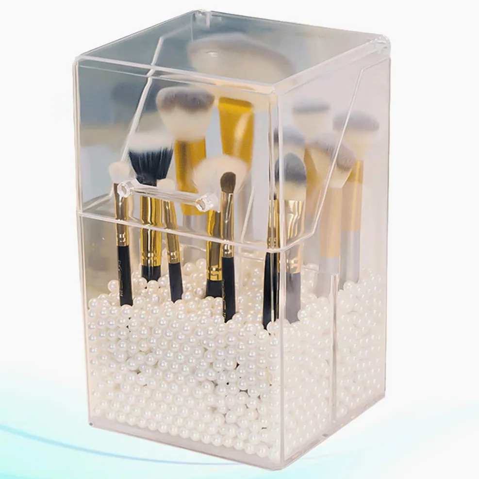 Yardwe - Organizer per cosmetici in acrilico trasparente, con 1000 perle