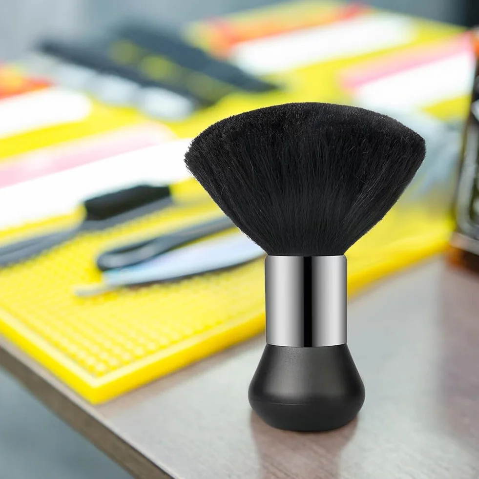 Spazzola per spolverare il collo per pulire i capelli ideale per pulire pennelli di parrucchieri e barbieri spazzola professionale per acconciature con manico per barbiere e salone