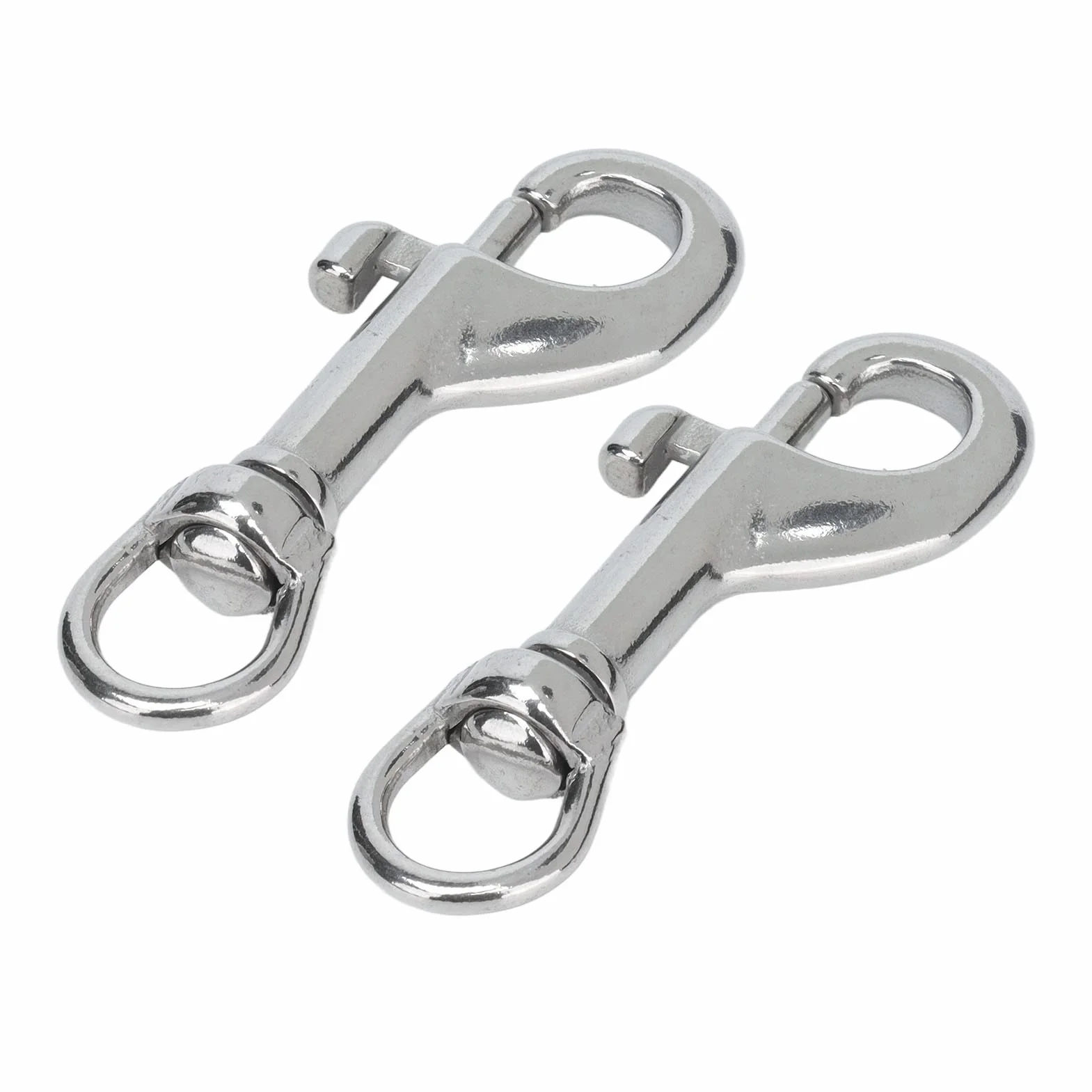 Fafeicy Ganci a Scatto in Acciaio Inossidabile 316 Grado Marino Girevole 360° 65mm 2 Pezzi