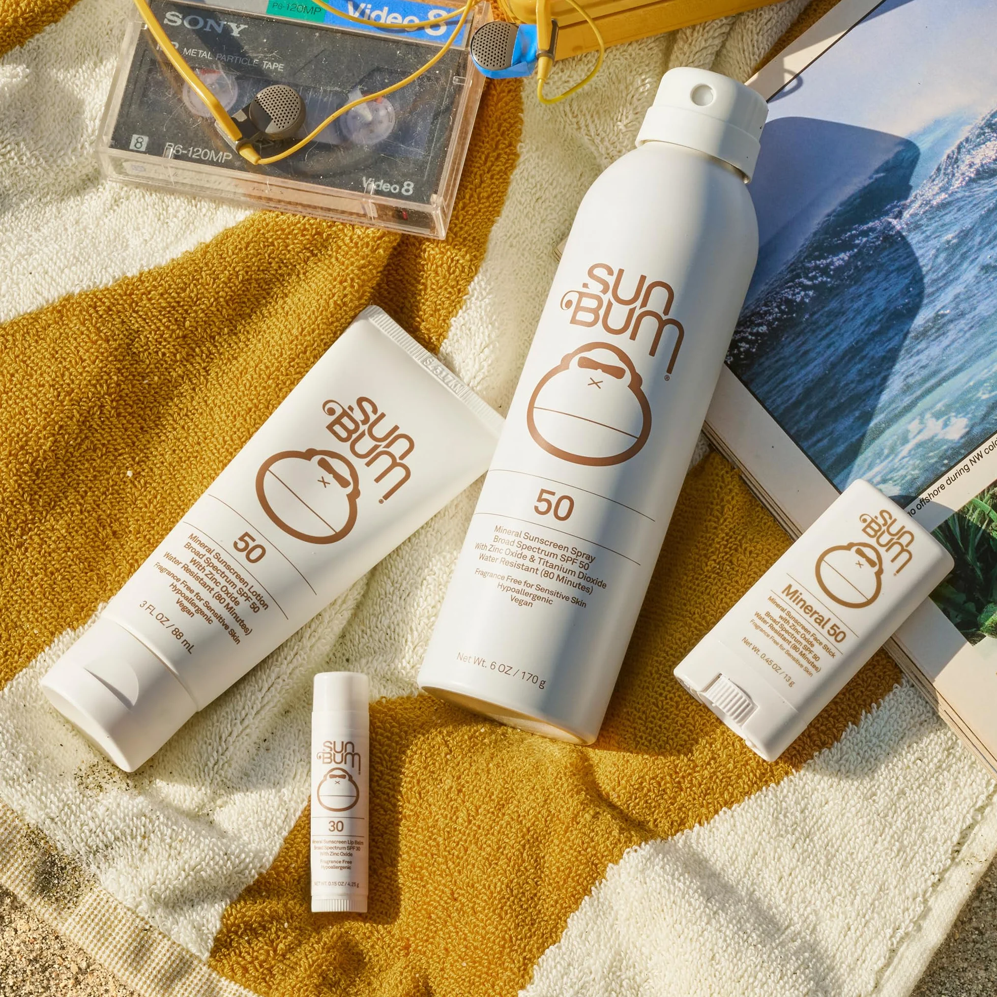 Sun Bum Crema solare minerale SPF 50 per il viso, resistente all'acqua, ad ampio spettro, con vitamina E, ipoallergenica, conforme alla Hawaii 104 Act