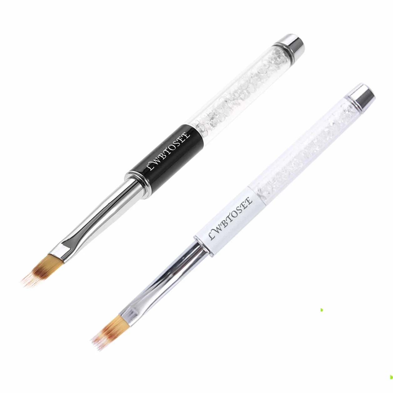 2PC nail ombre Brush nail art painting Pen Brush UV gel Polish pendenza strass di cristallo acrilico nail disegno penna