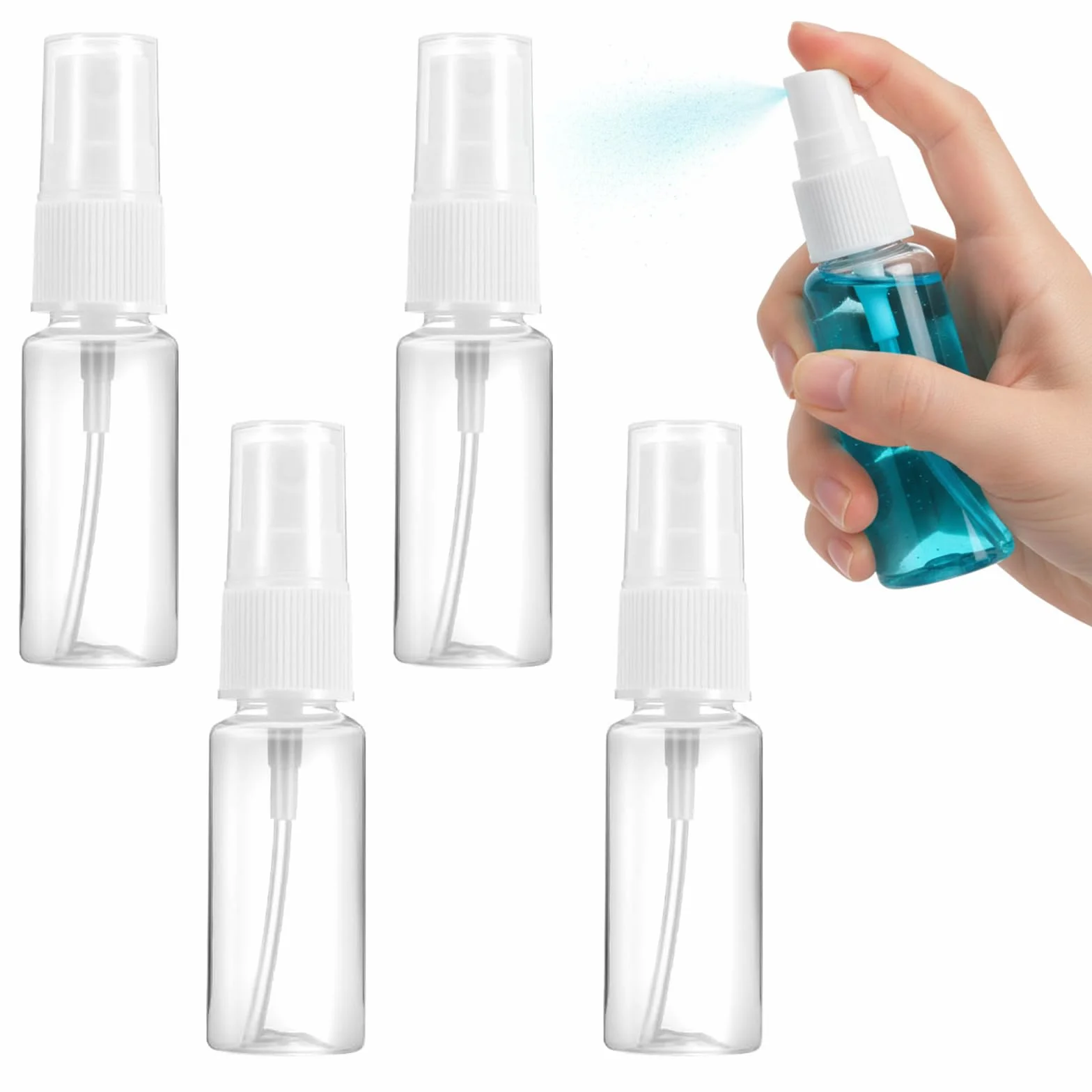 4 Pezzi Flaconi Spray, 50ml Bottiglia Spray, Riutilizzabile Tomizzatore Bottiglia di Profumo in Plastica, Trasparente Flacone Spray,Mini Flaconi Spray Vuoti, per Liquido Viaggio Cosmetico